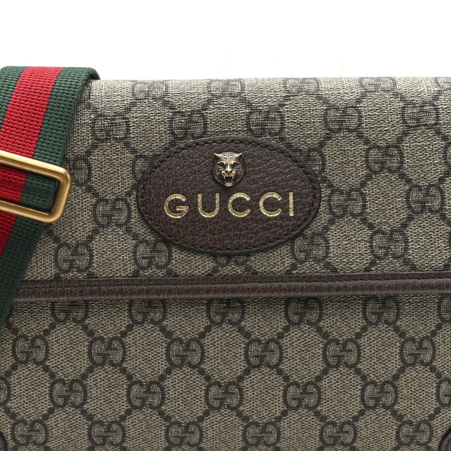 GG Supreme Monogram Neo Vintage Web Belt Bag Brown