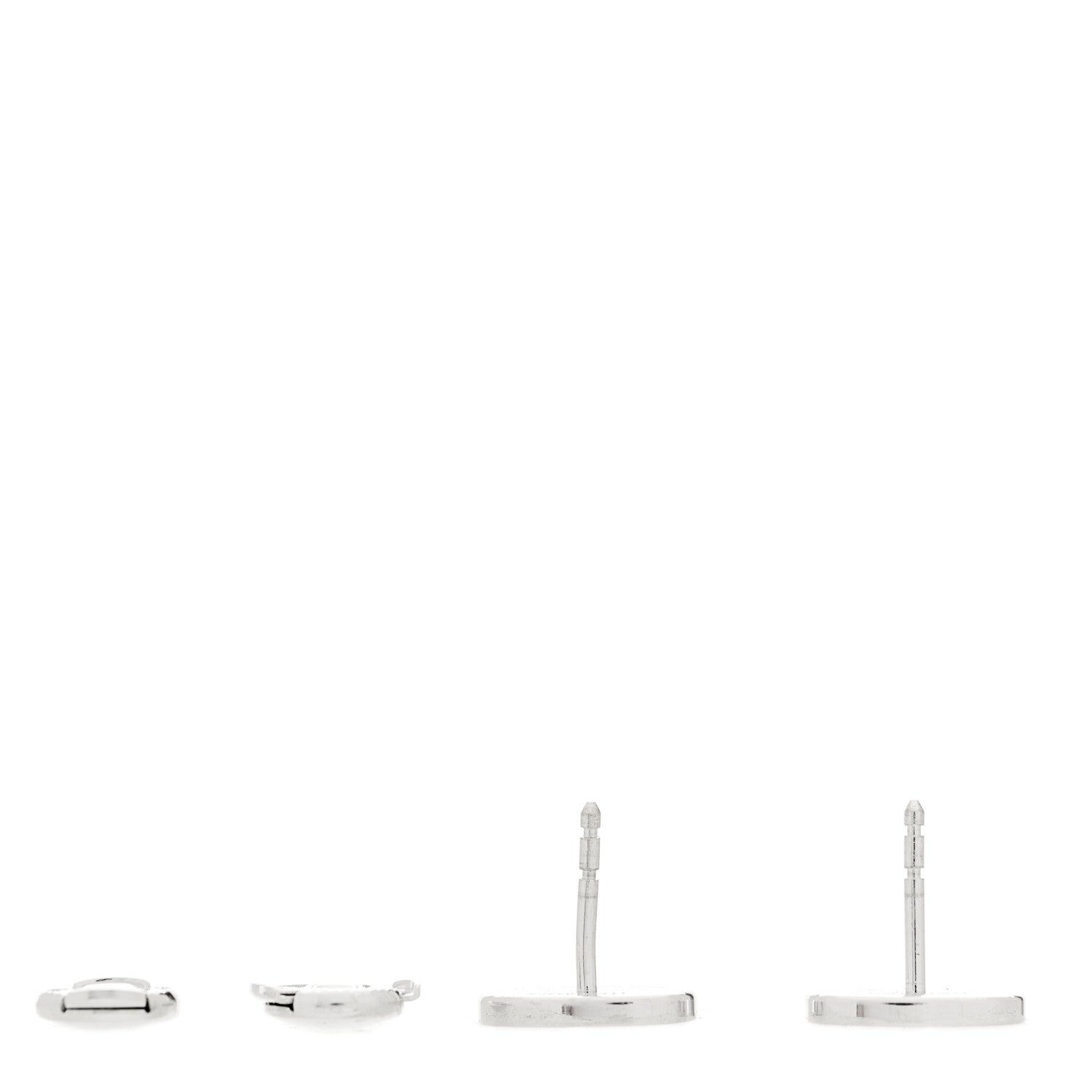 18K White Gold Diamond Chaine d'Ancre Contour Stud Earrings