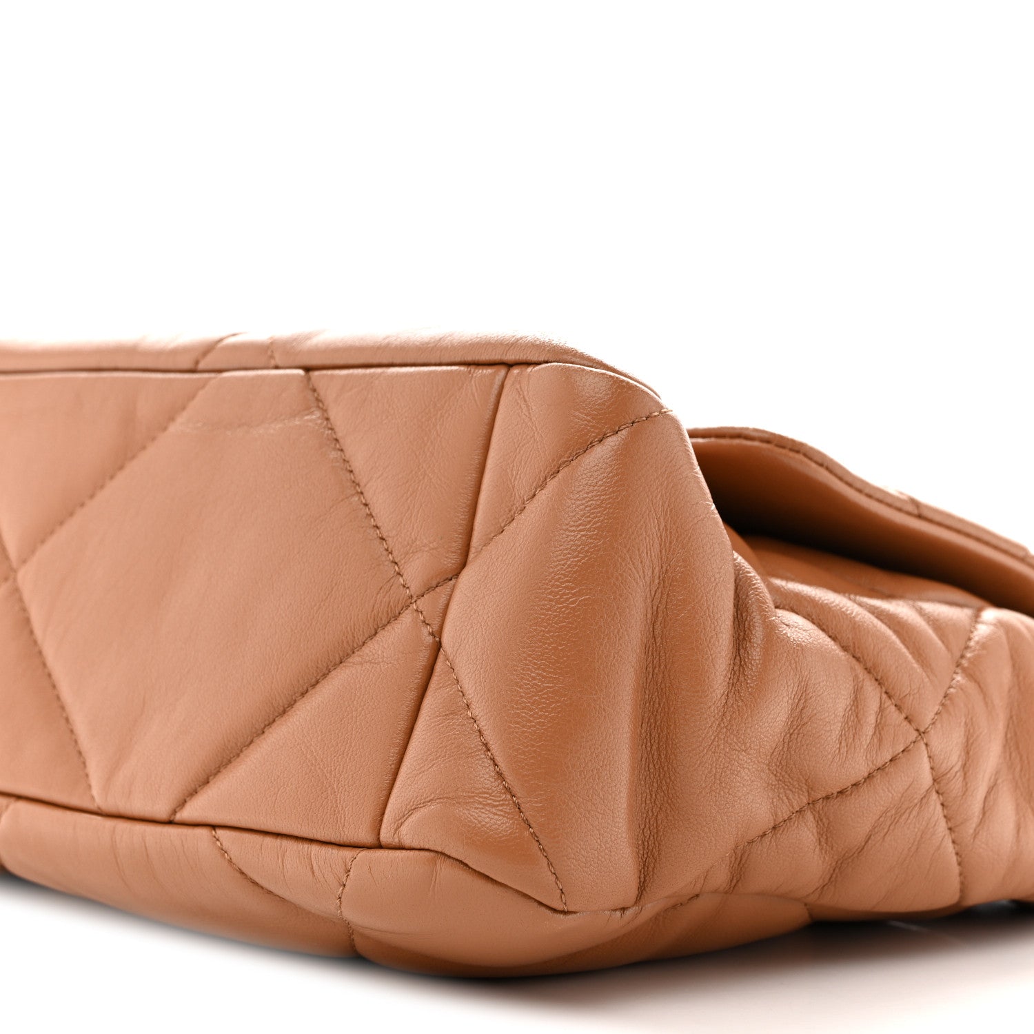 Lambskin Quilted Large Chanel 19 Flap Brown