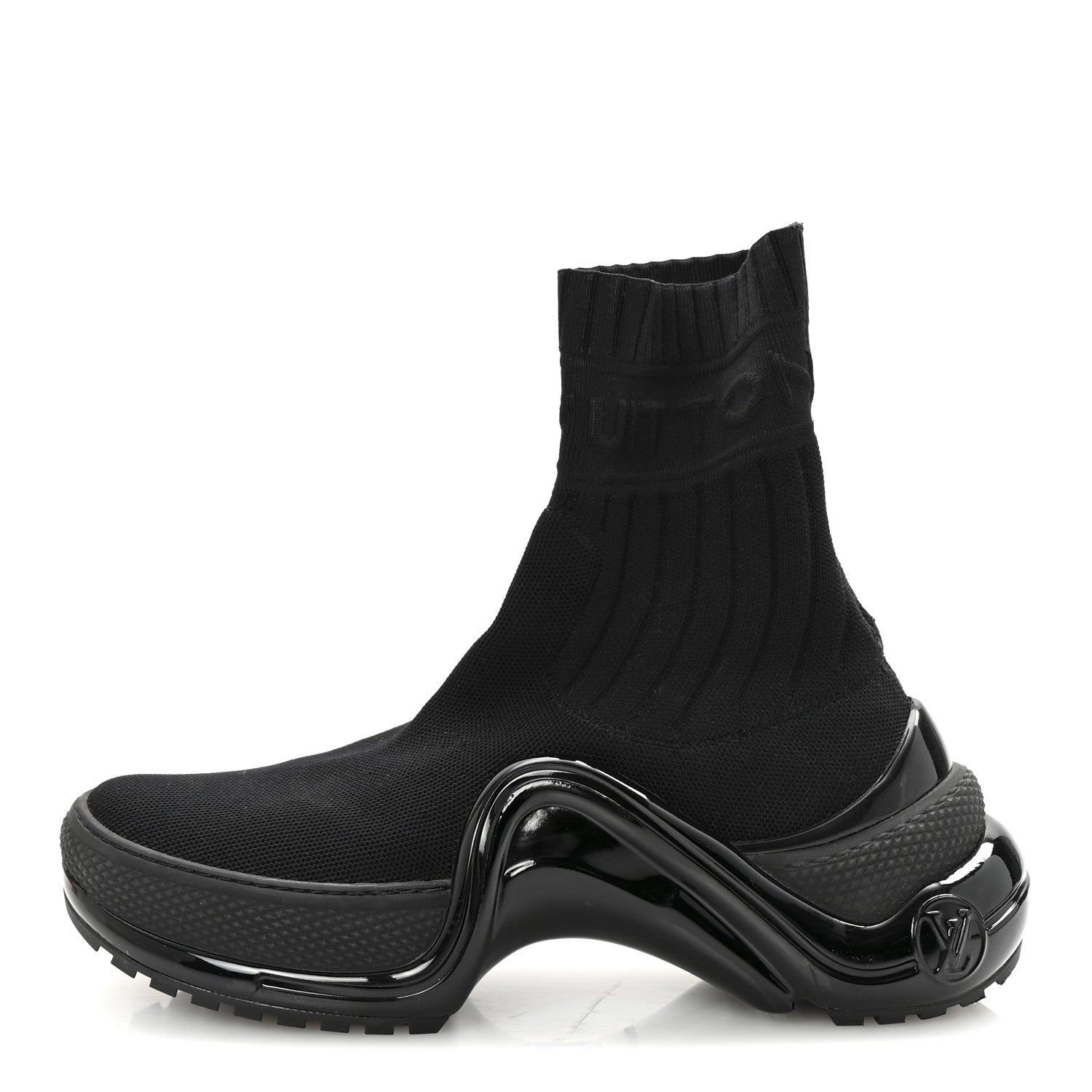 Stretch Textile Patent LV Archlight Sneaker Boots 35 Black