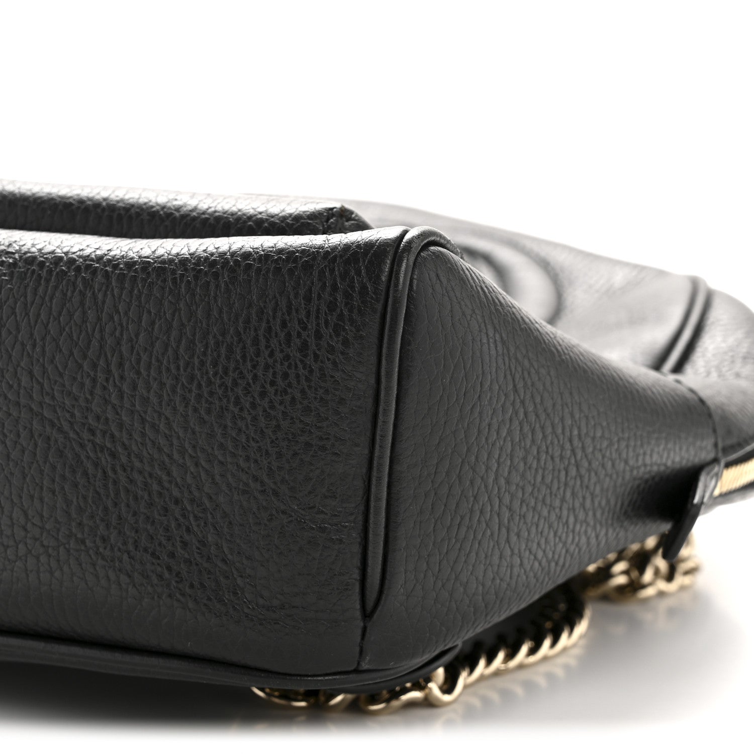 Pebbled Calfskin Soho Chain Backpack Black