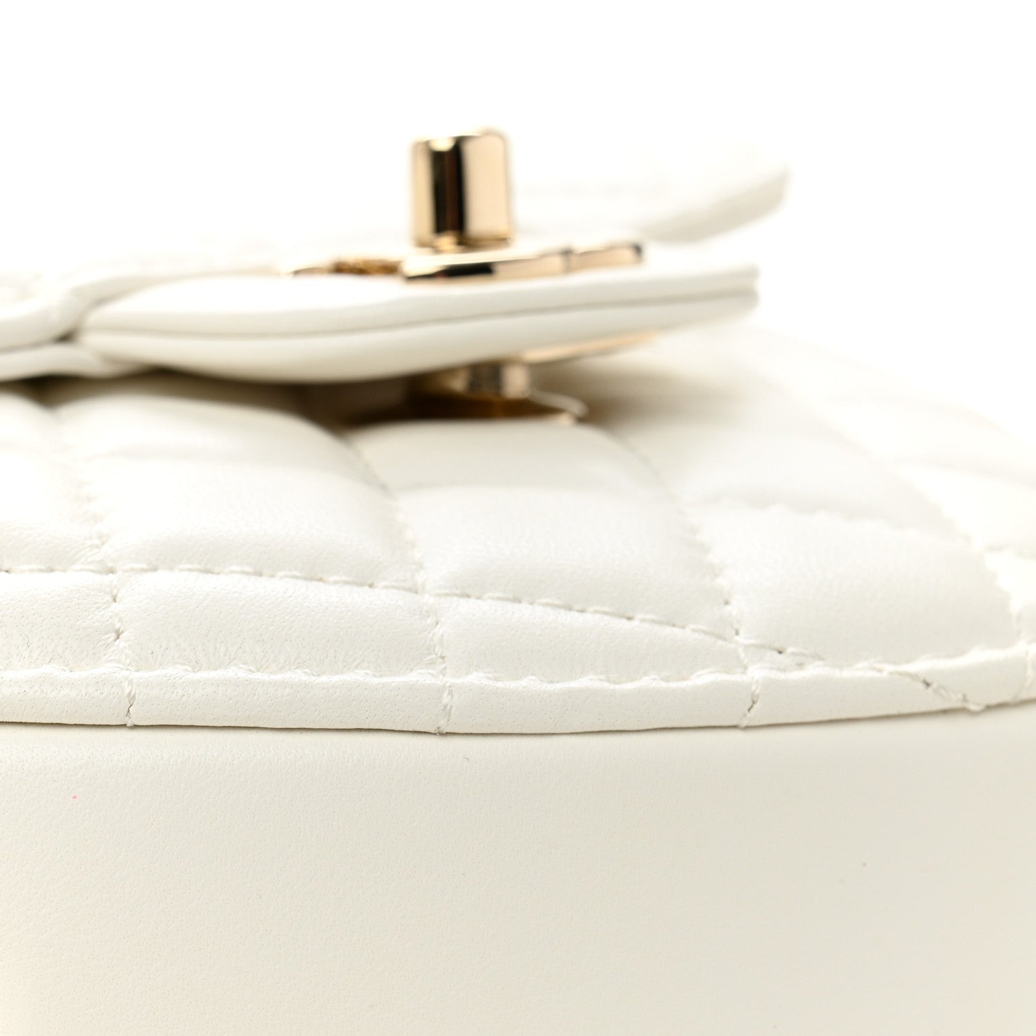 Lambskin Quilted CC In Love Heart Bag White