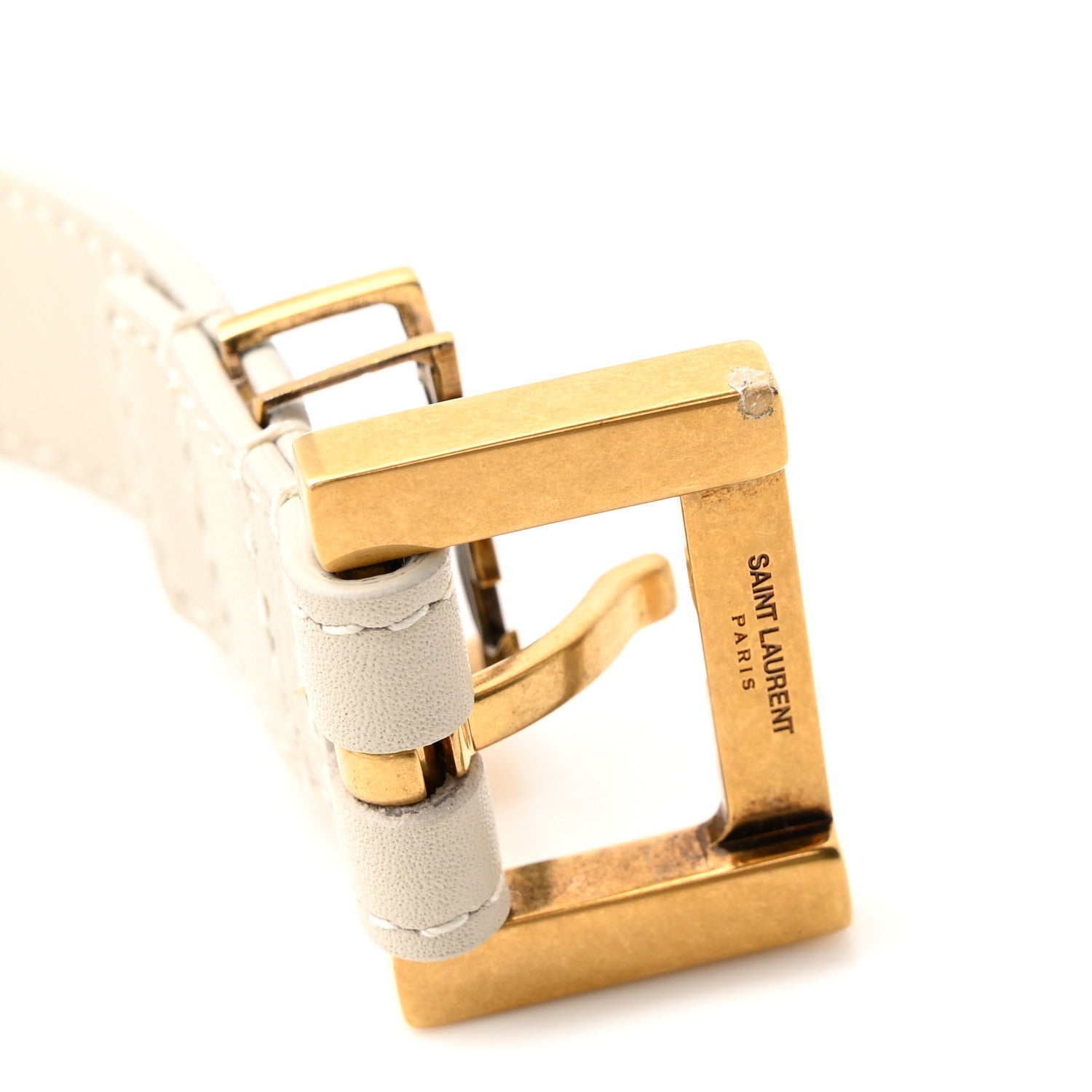 Smooth Calfskin Monogram Square Buckle Belt 80 32 Crema Soft