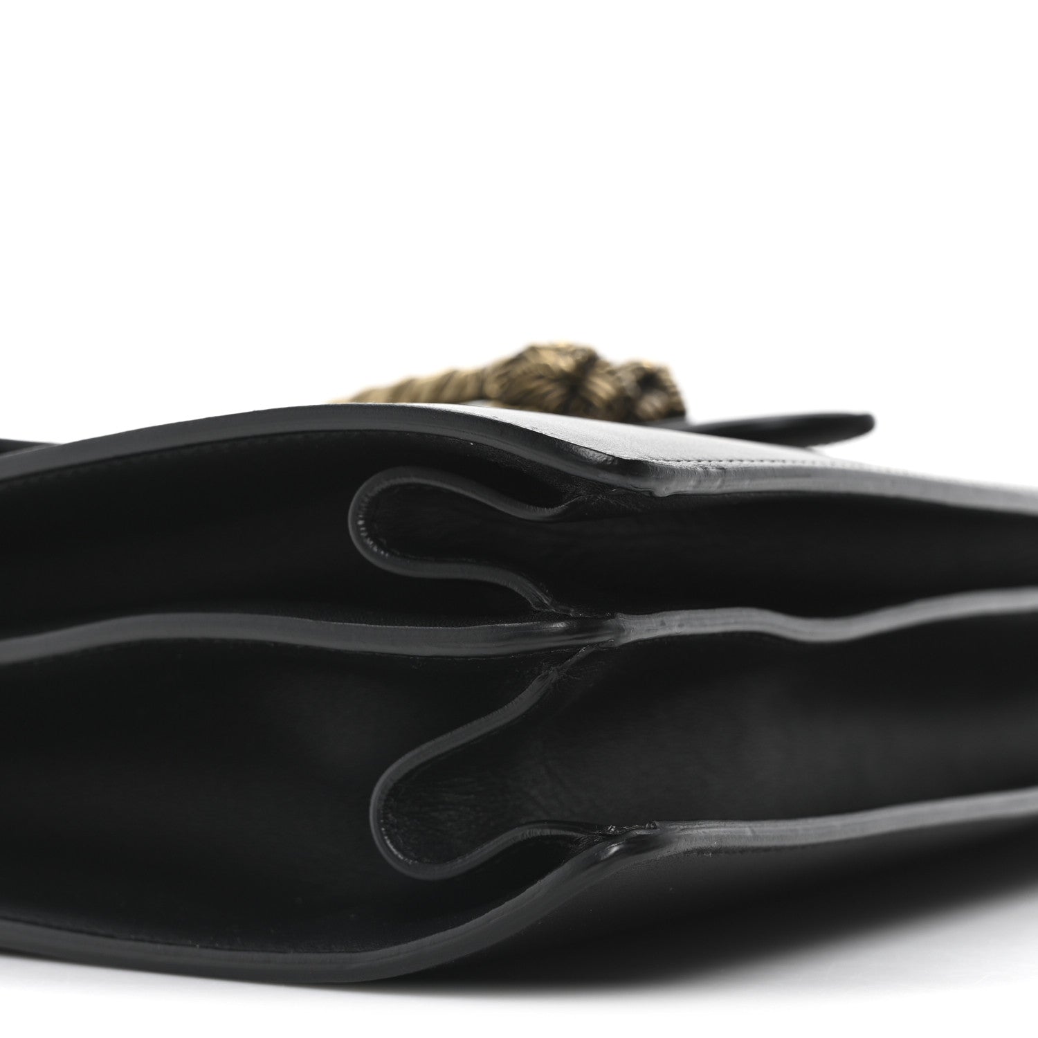 Moon Calfskin Web Large Dionysus Bamboo Top Handle Bag Black
