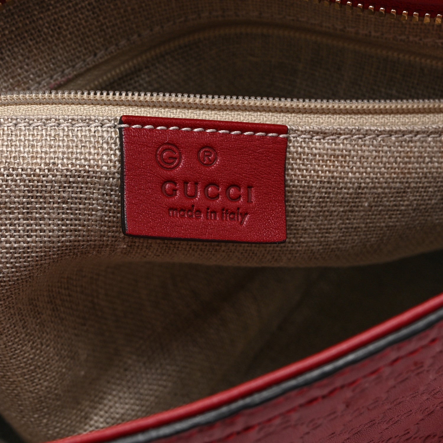 Microguccissima Small Bree Tote Red