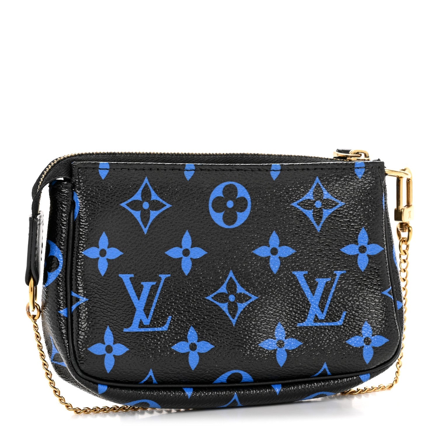Colored Monogram Mini Pochette Accessories Blue Black