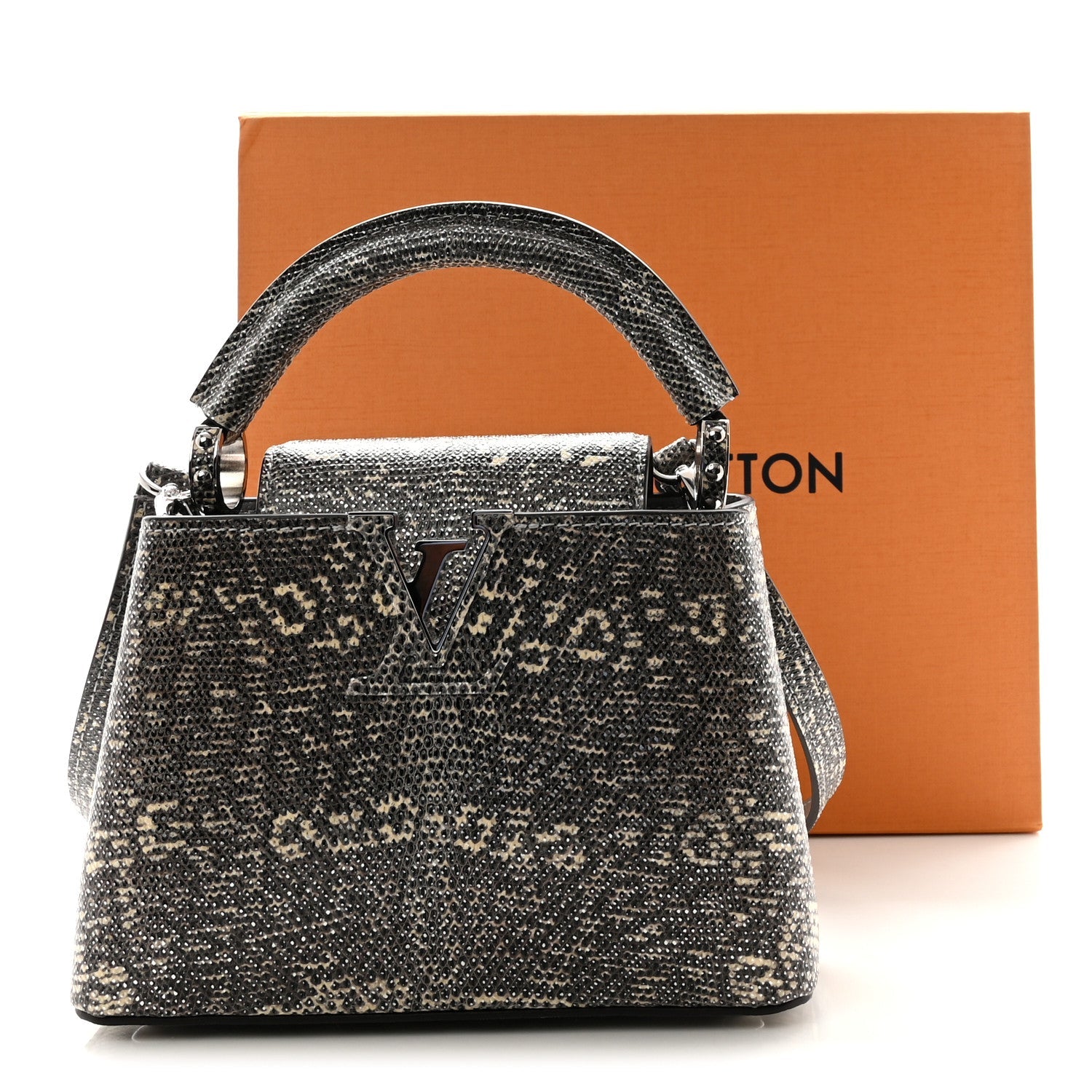 Lizard Mini Capucines Argento
