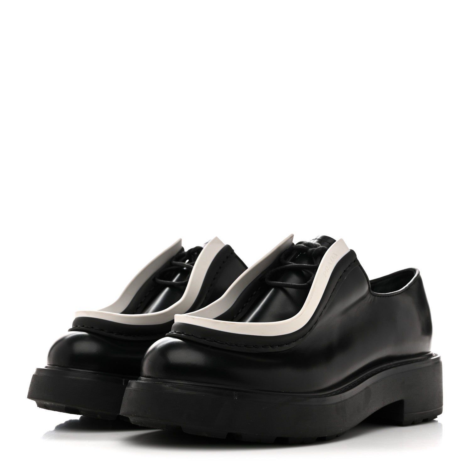 Spazzolato Rois Monolith 55mm Derby Loafers 36.5 Black White