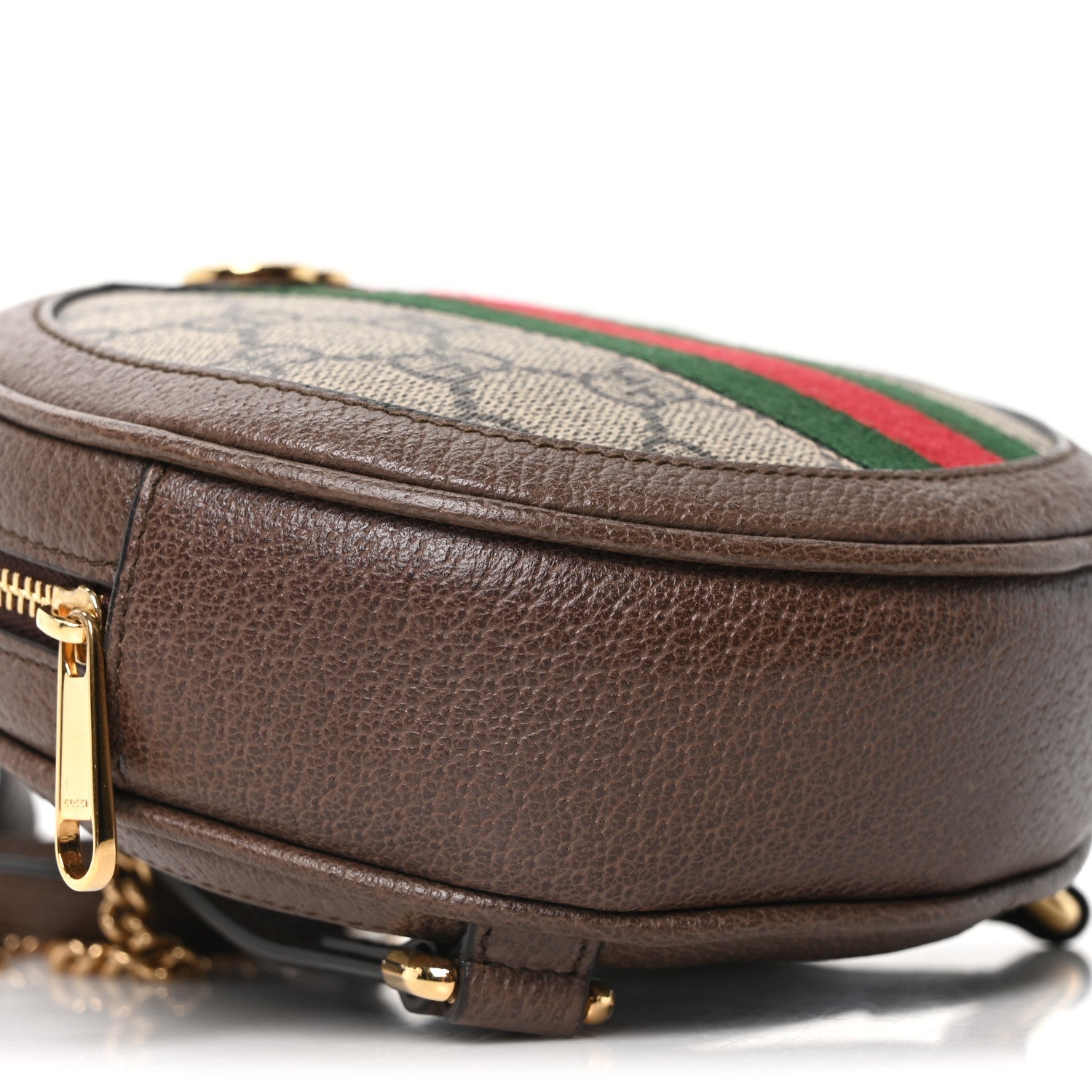 GG Supreme Monogram Web Mini Ophidia Round Backpack Brown