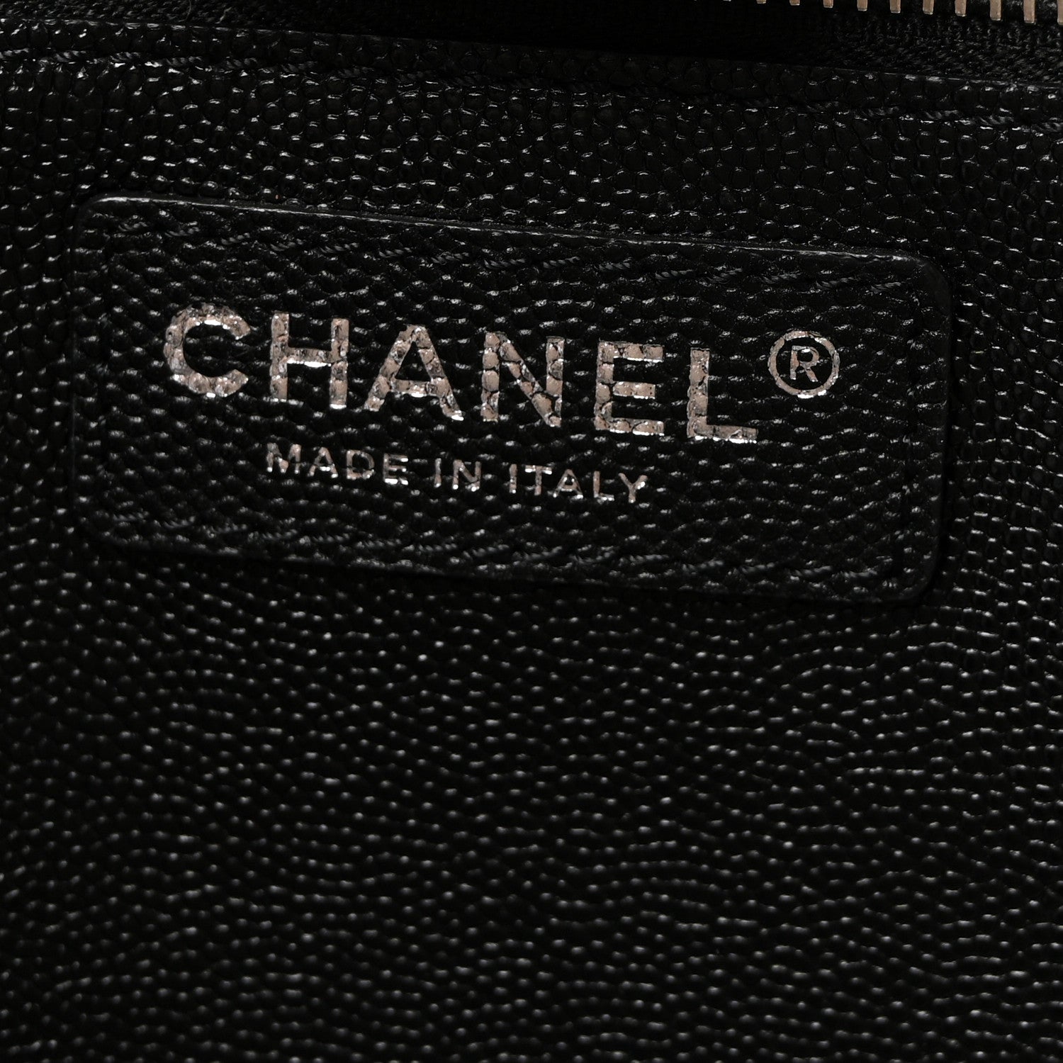 Caviar Stitched Large Shopping Tote Black