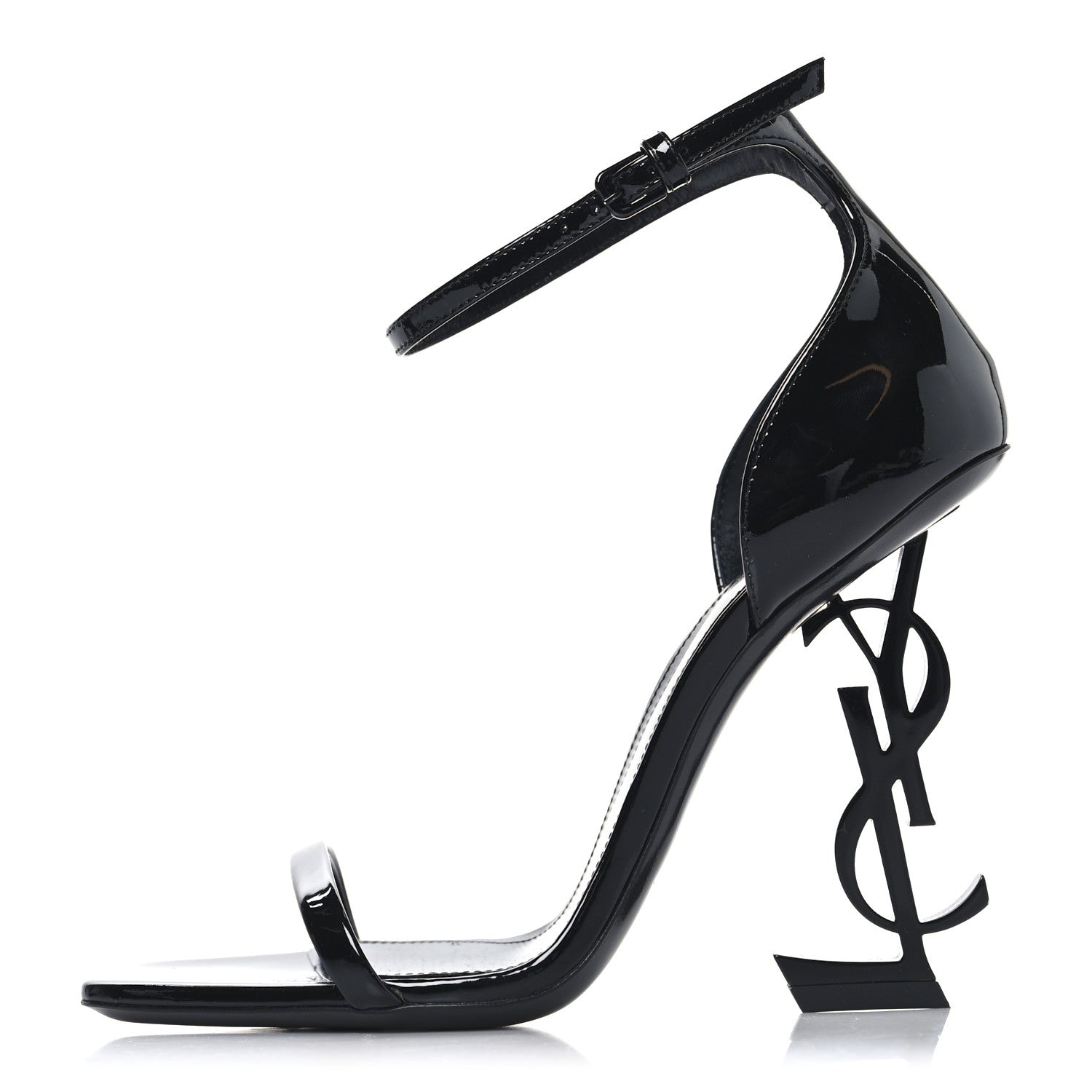 Patent Calfskin Opyum 110 Sandals 36 Black