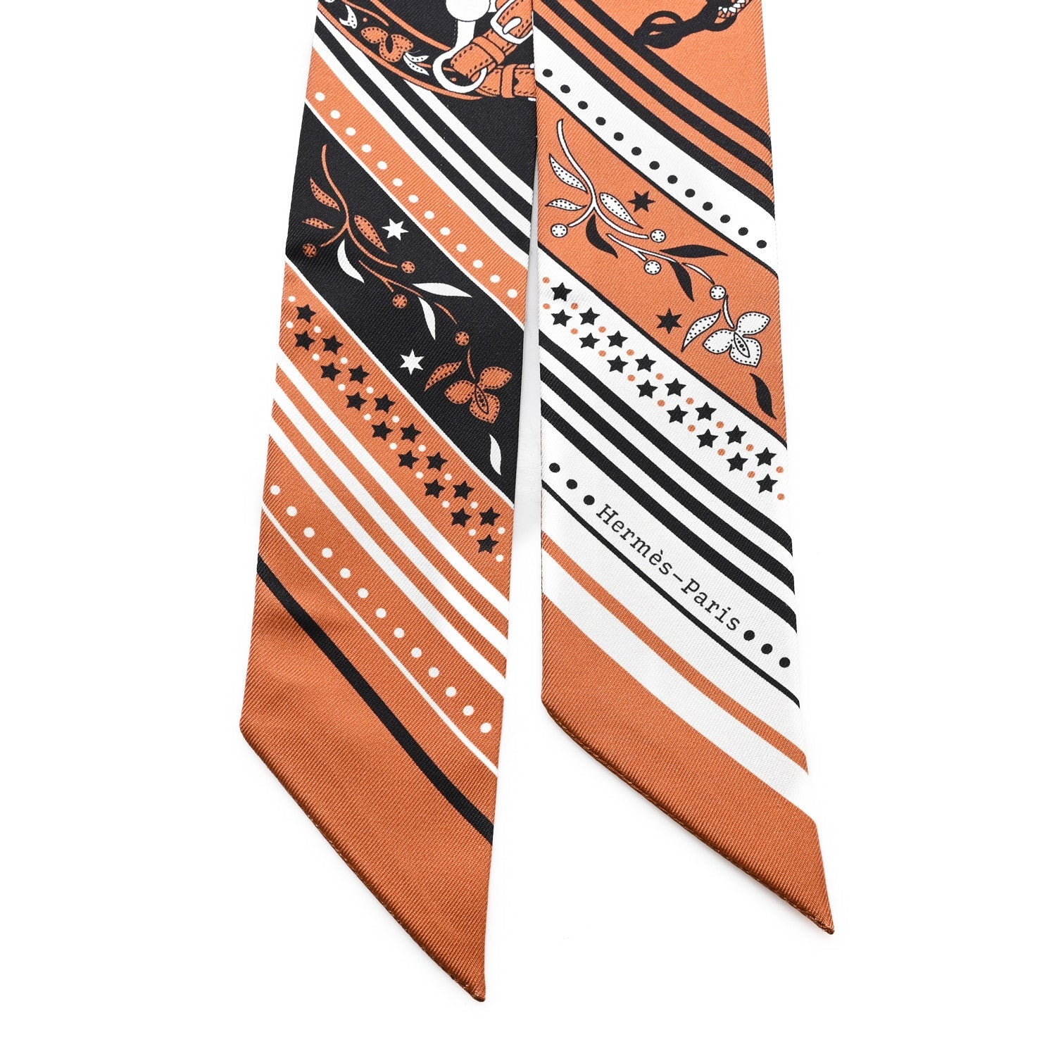 Silk Festival Des Amazones Twilly Caramel White Black
