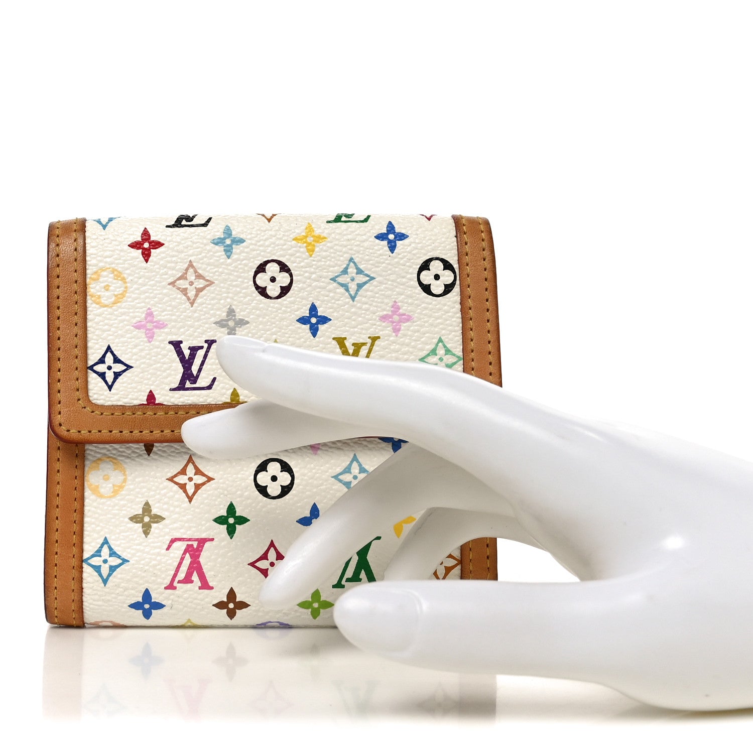 Monogram Multicolor Porte-Monnaie Billets Wallet White