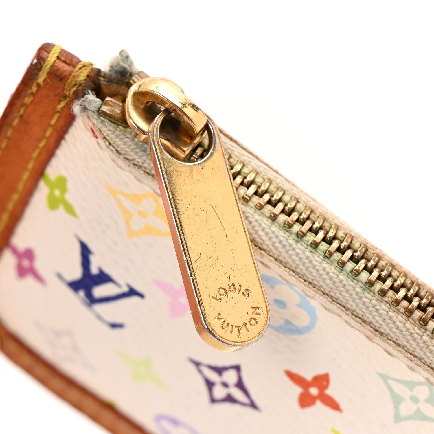 Monogram Multicolor Key Pouch White