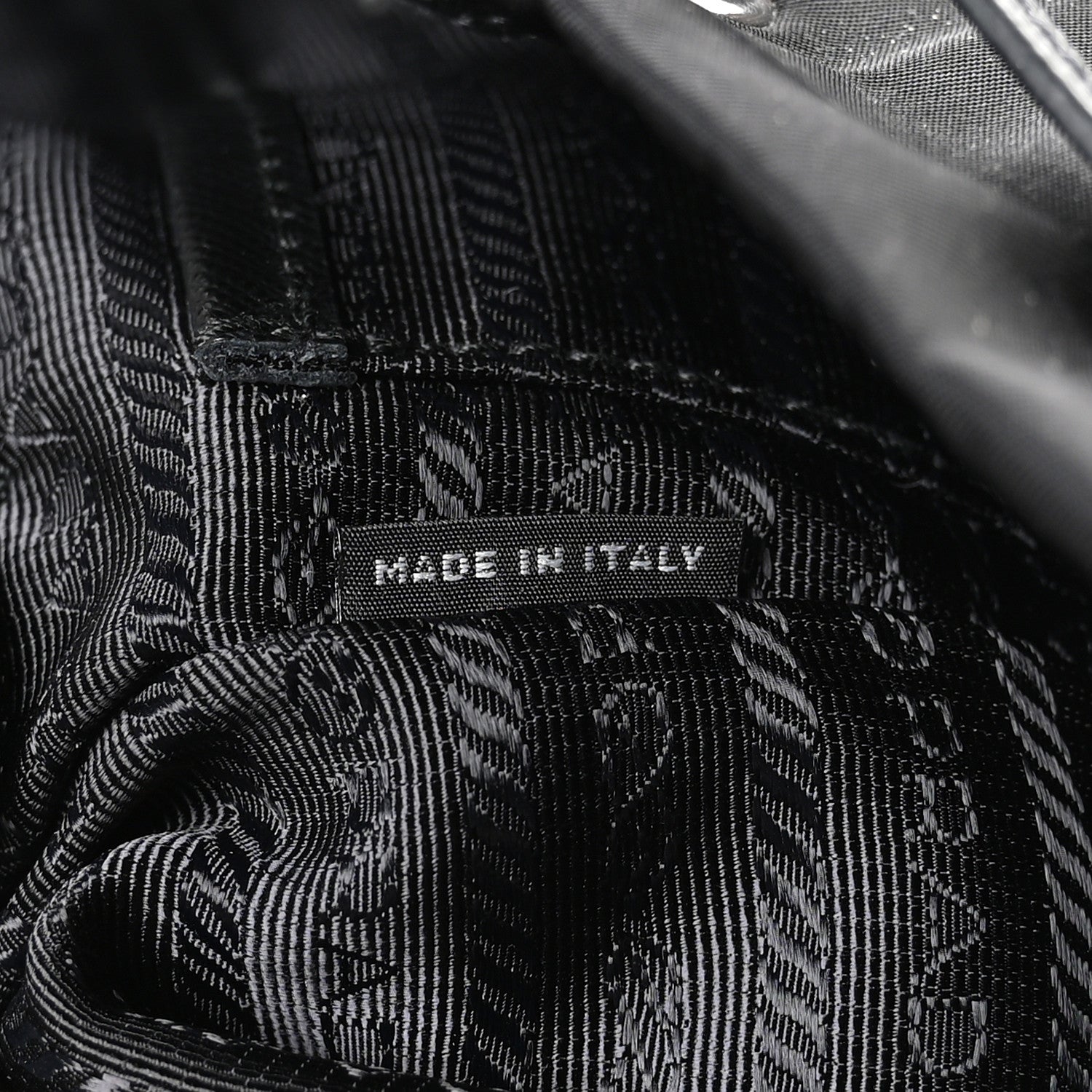 Nylon Vela Saffiano Small Cinch Backpack Black
