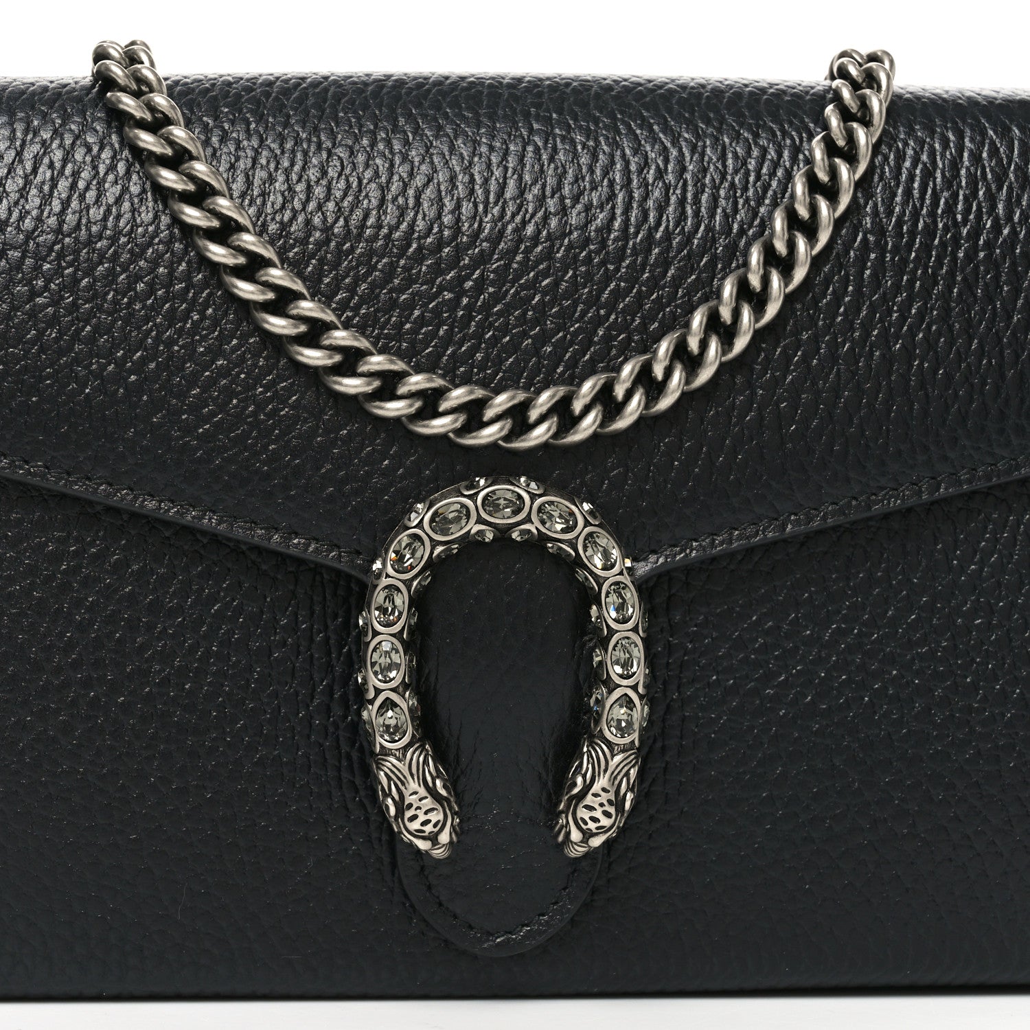 Calfskin Mini Dionysus Chain Wallet Black