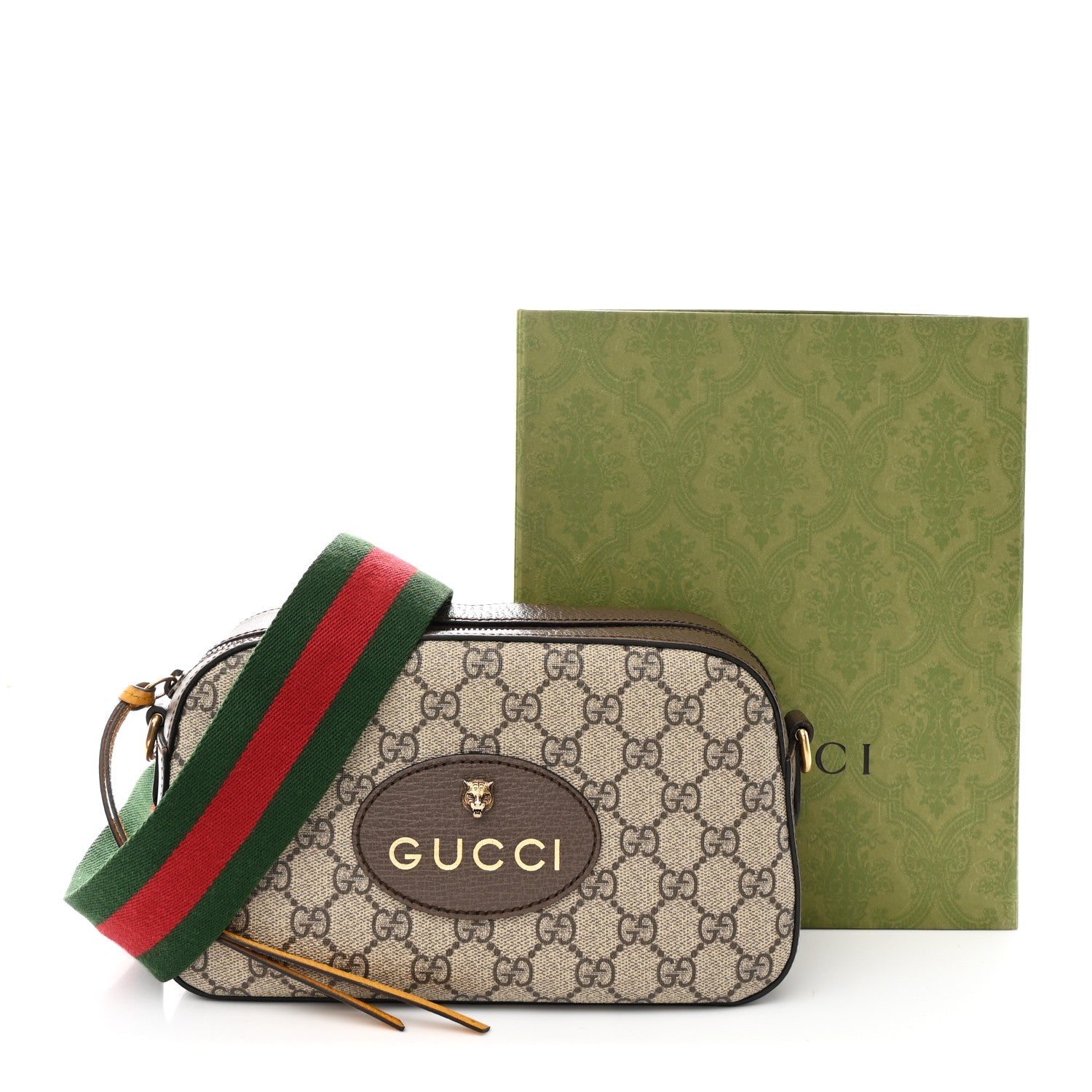 GG Supreme Monogram Web Neo Vintage Shoulder Bag Beige New Acero Crop