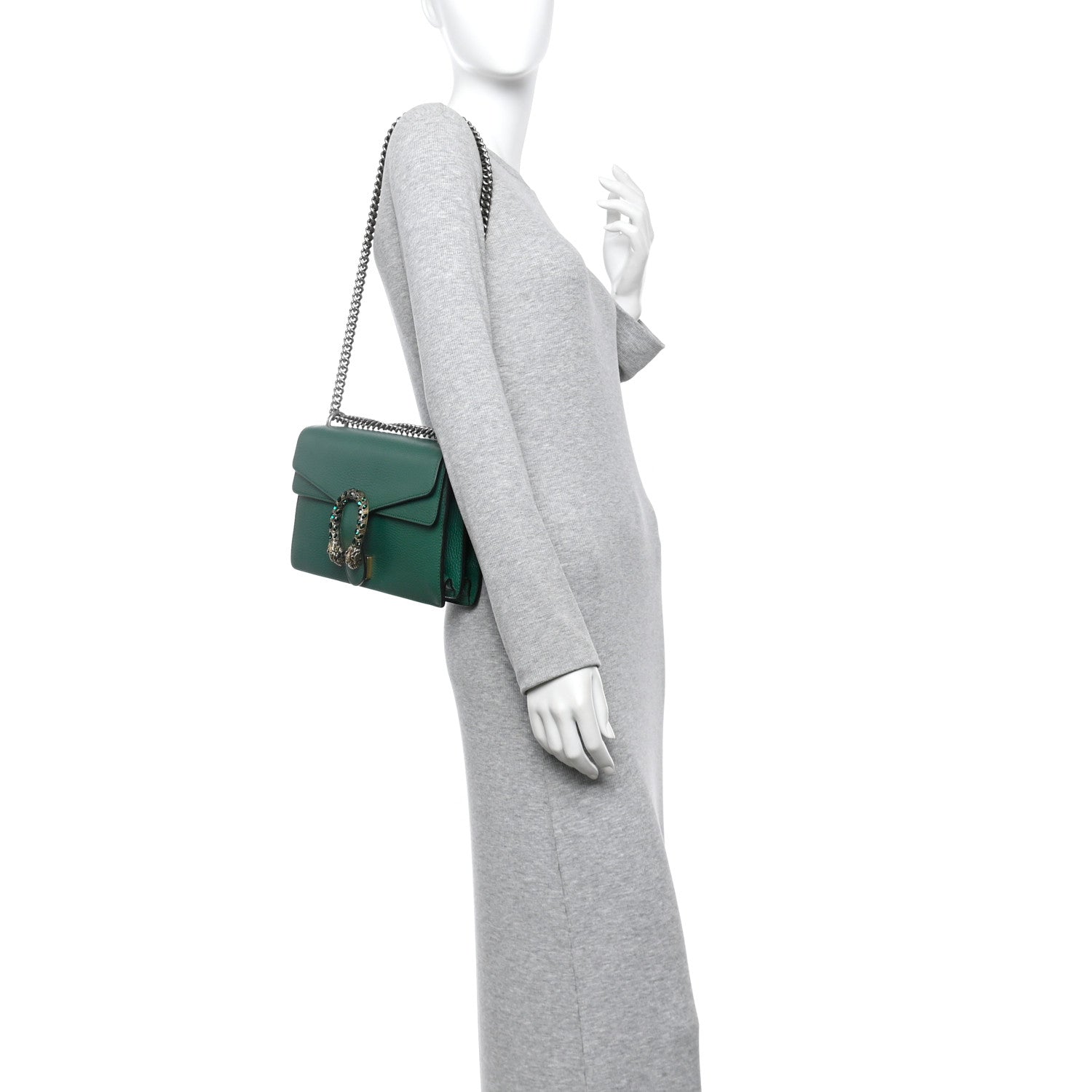 Pebbled Calfskin Small Dionysus Shoulder Bag Emerald