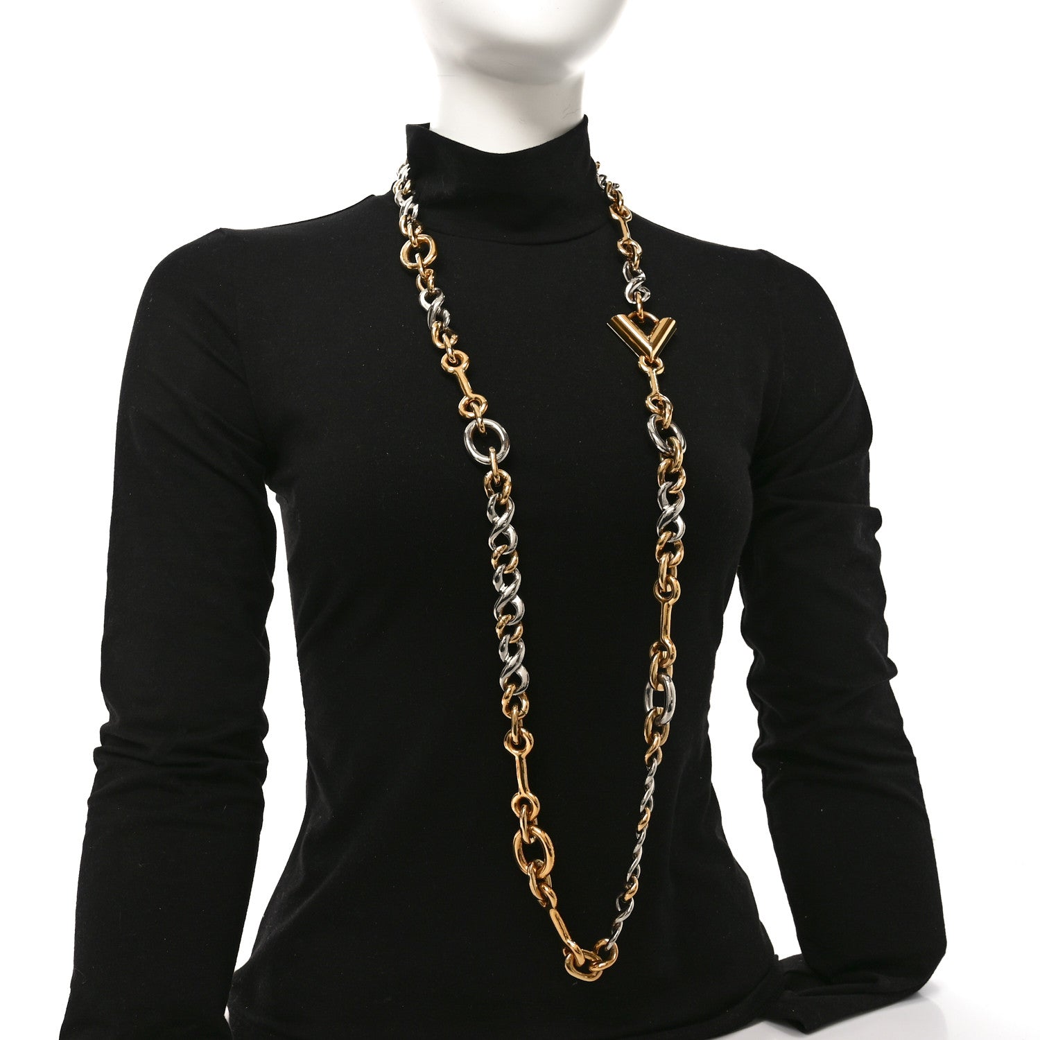 Metal Essential V Chain Necklace Gold Silver