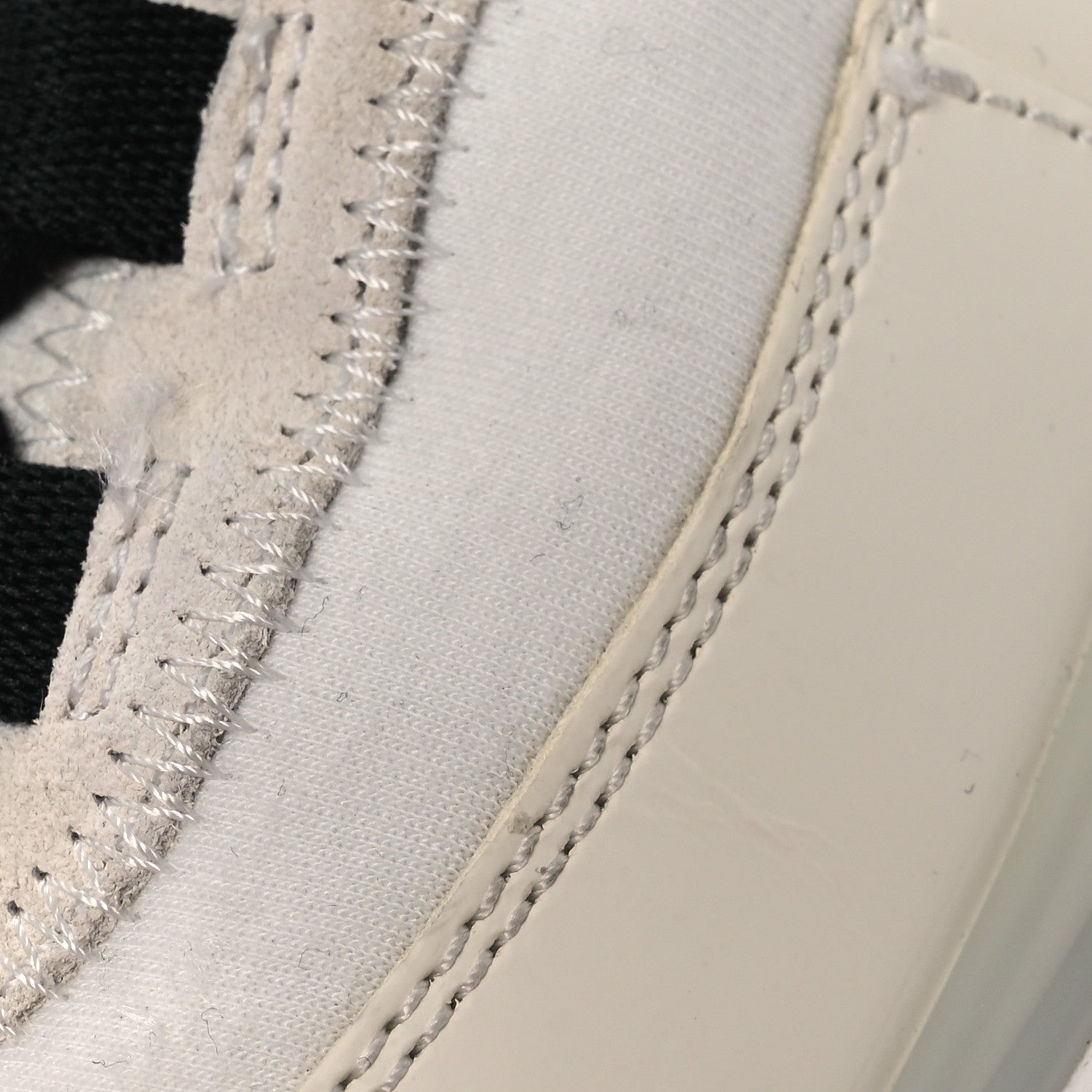 Velvet Calfskin Mixed Fibers CC Sneakers 36 Ivory Black