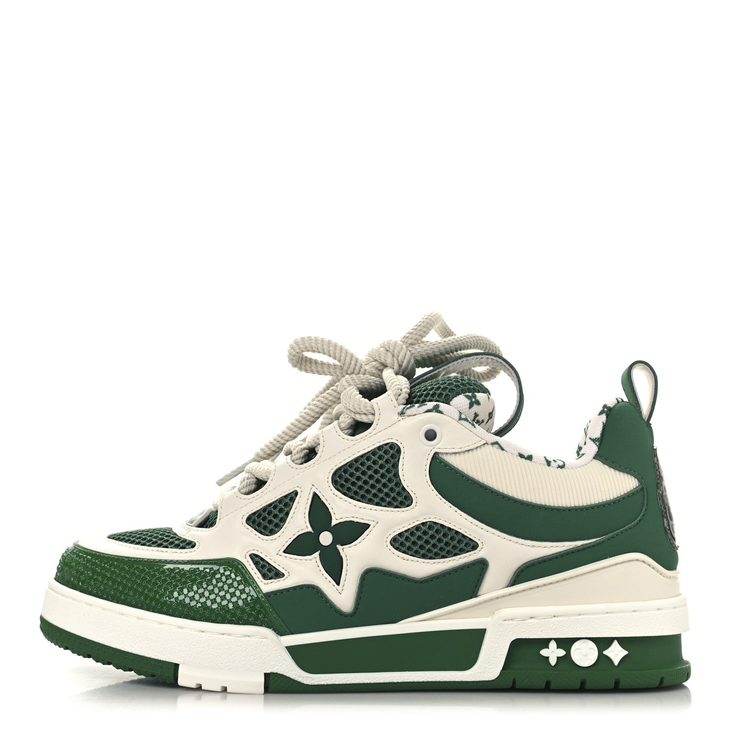 Calfskin Mesh Mens LV Skate Sneaker 7 Green