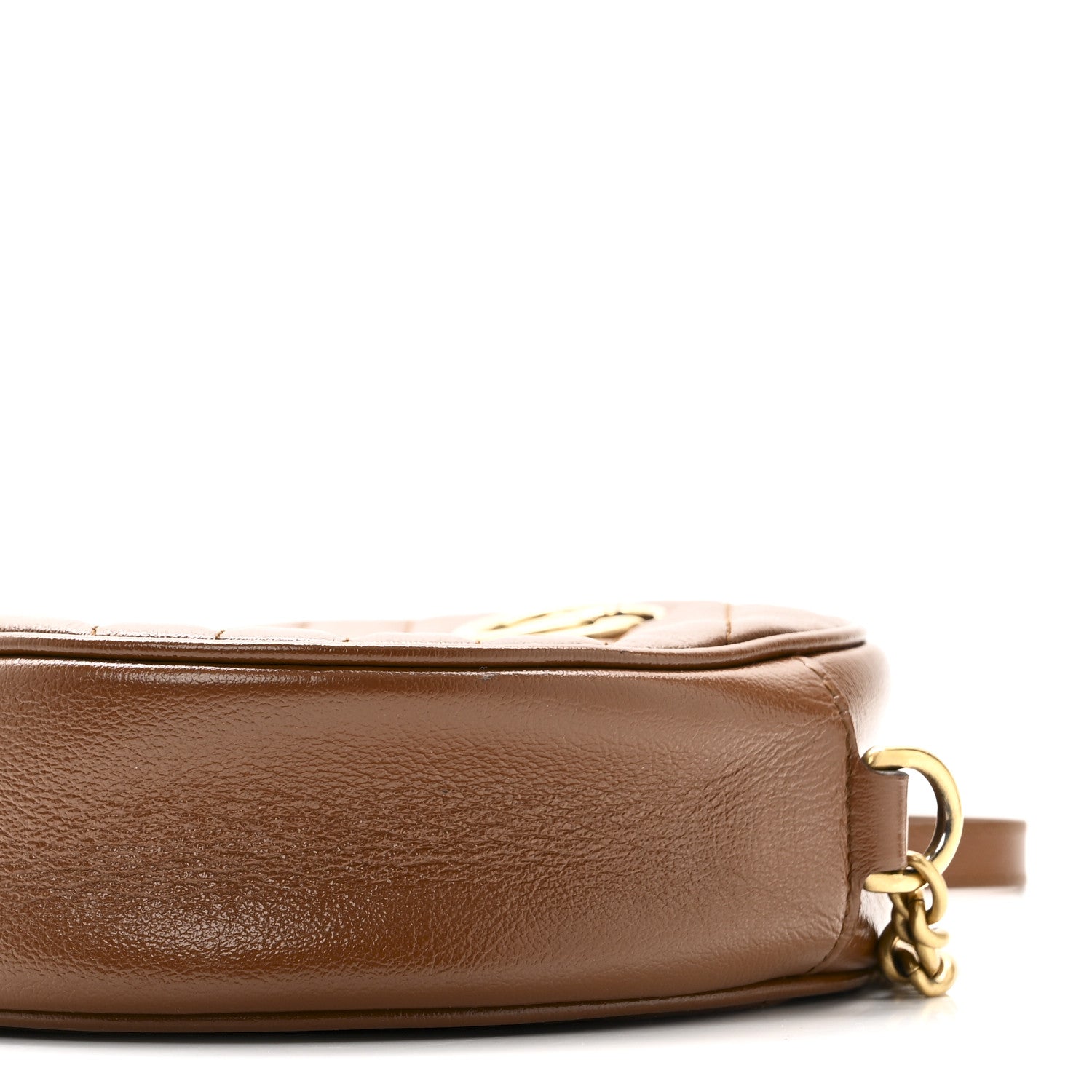Azalea Calfskin Matelasse Diagonal Mini GG Marmont Round Shoulder Bag Cuir