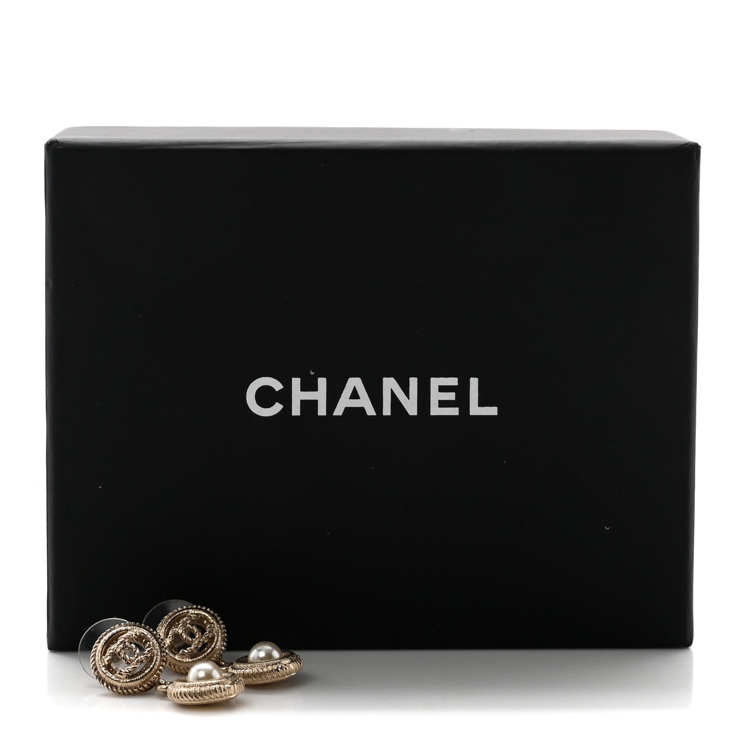 Pearl CC Dangle Earrings Gold