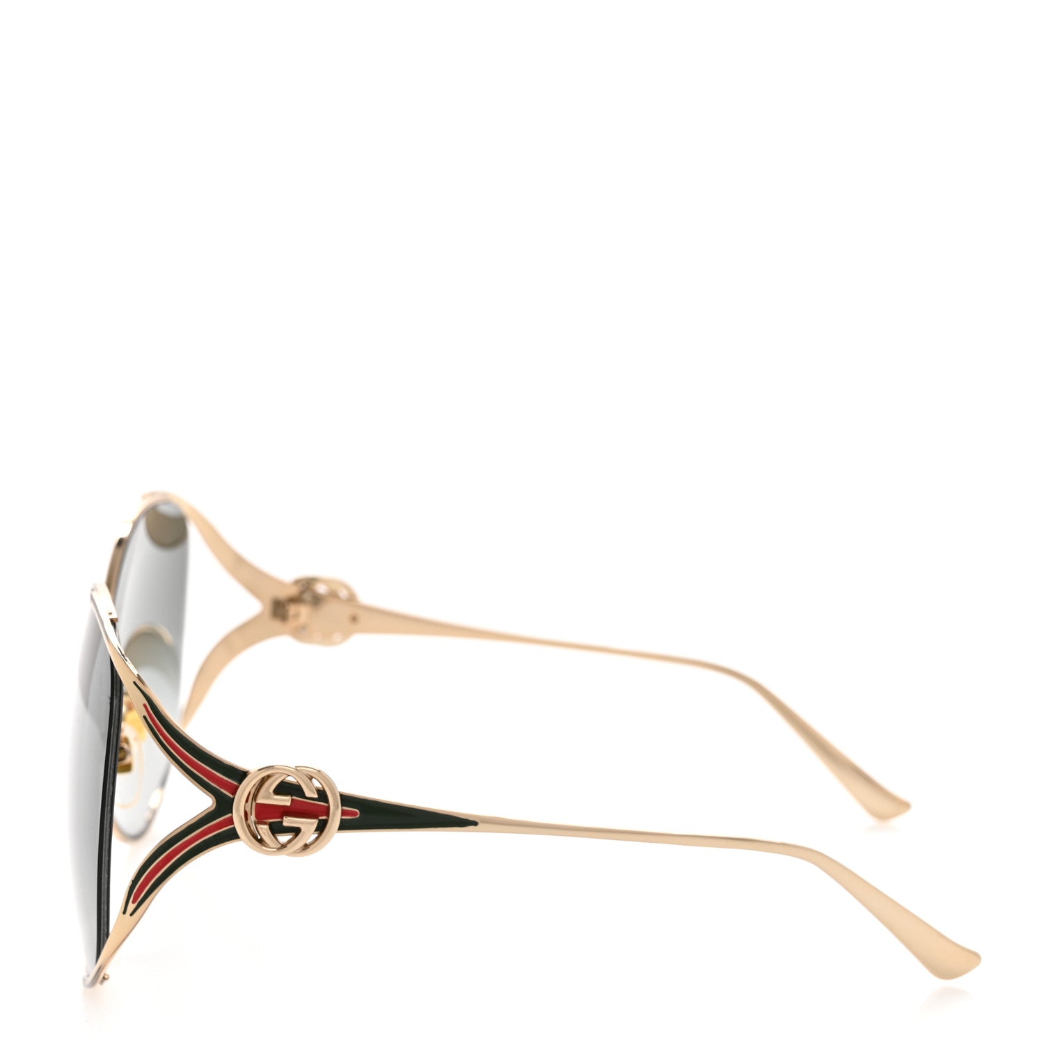 Metal Oversized Round Frame GG0225S Sunglasses Gold