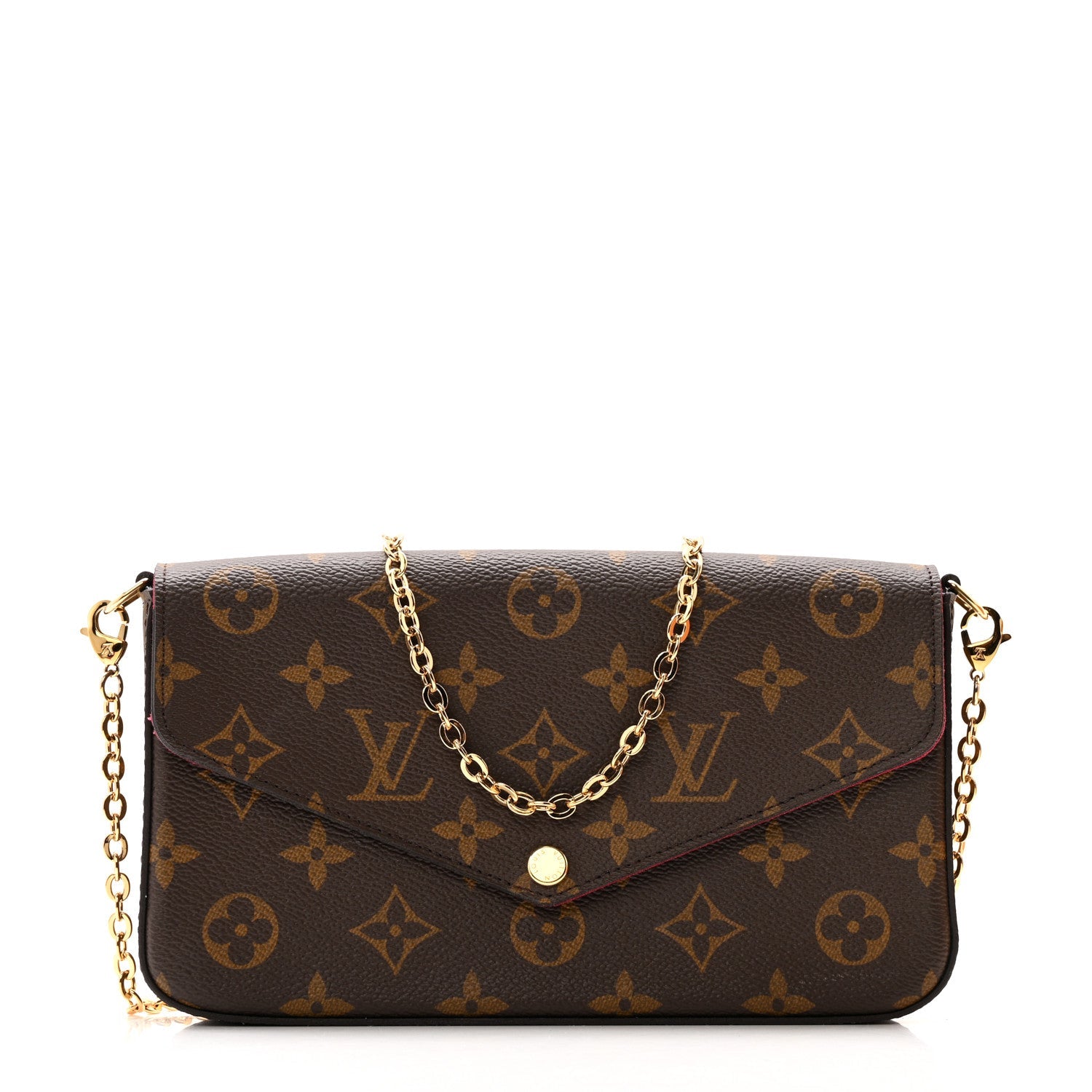 Monogram Pochette Felicie Chain Wallet Fuchsia