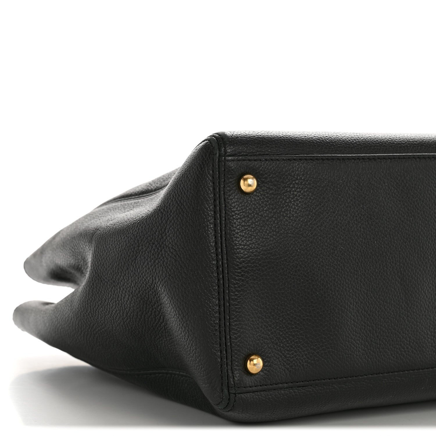 Calfskin Cerf Executive Shopper Tote Black