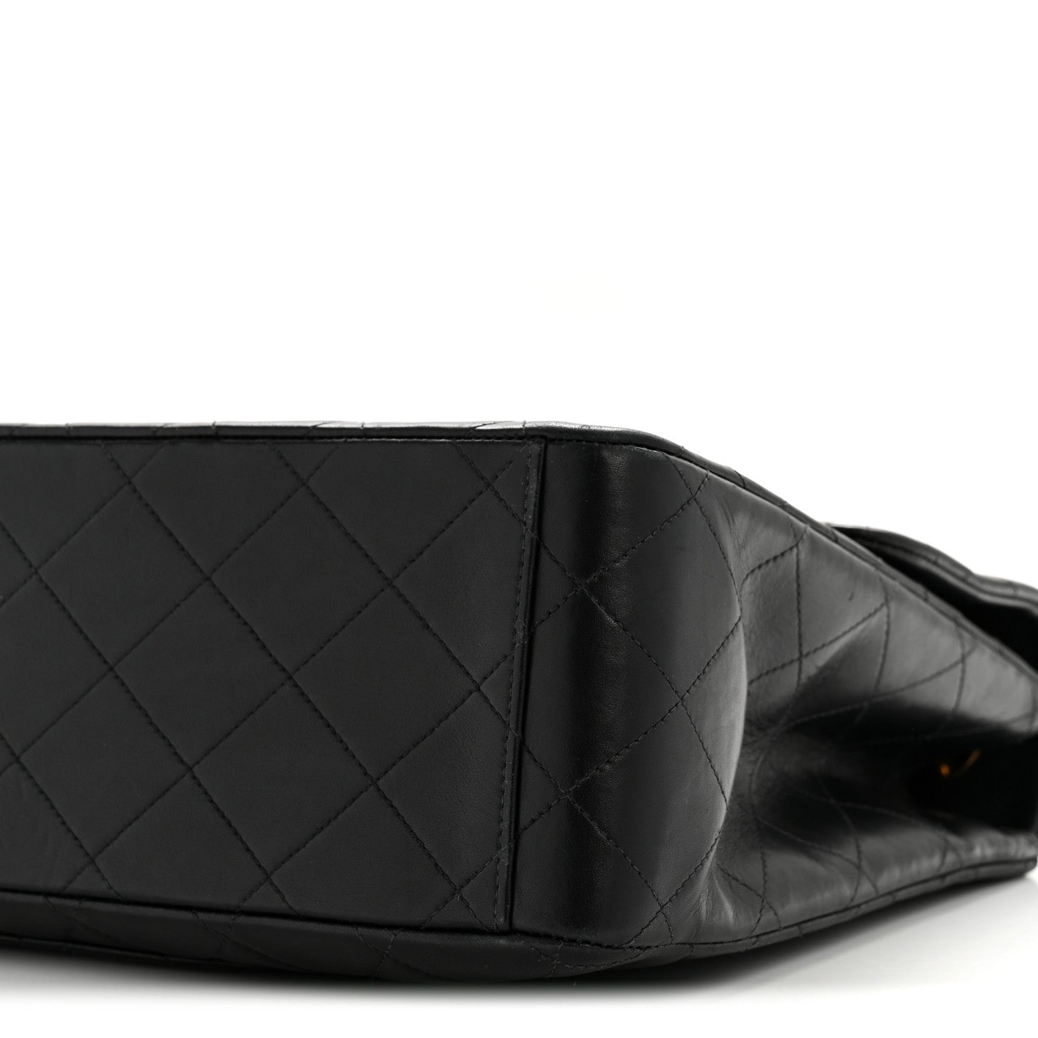 Lambskin Quilted XL Jumbo Single Flap Black