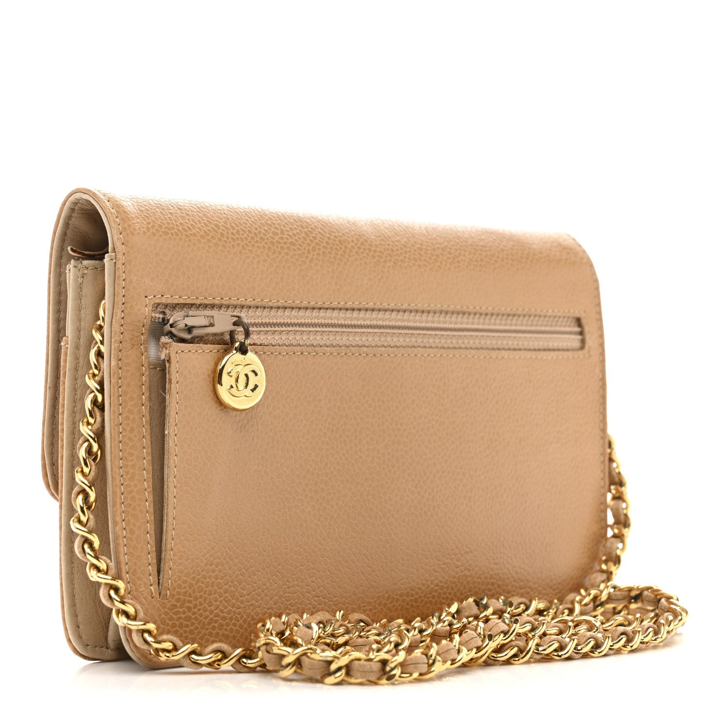 Caviar Timeless CC Wallet on Chain WOC Beige