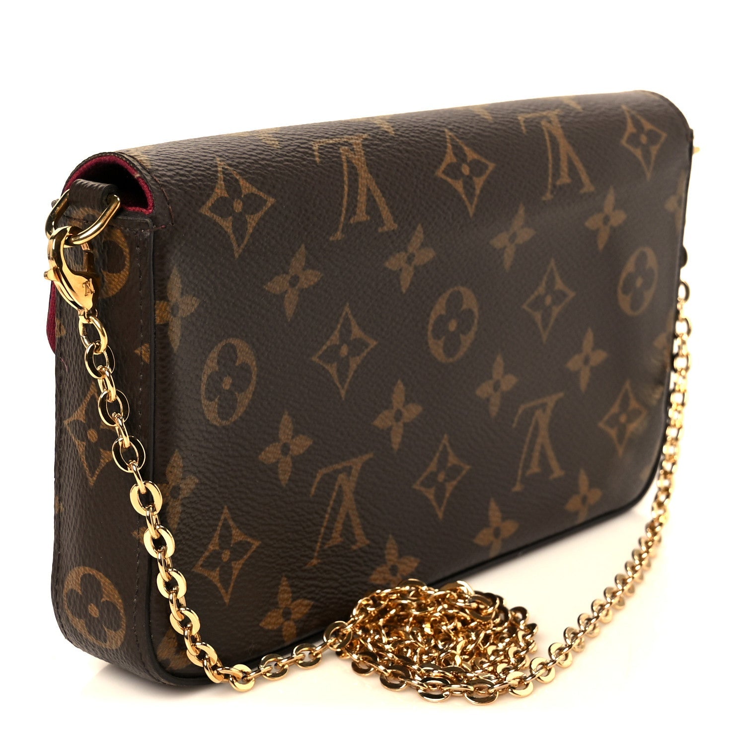 Monogram Pochette Felicie Chain Wallet Fuchsia