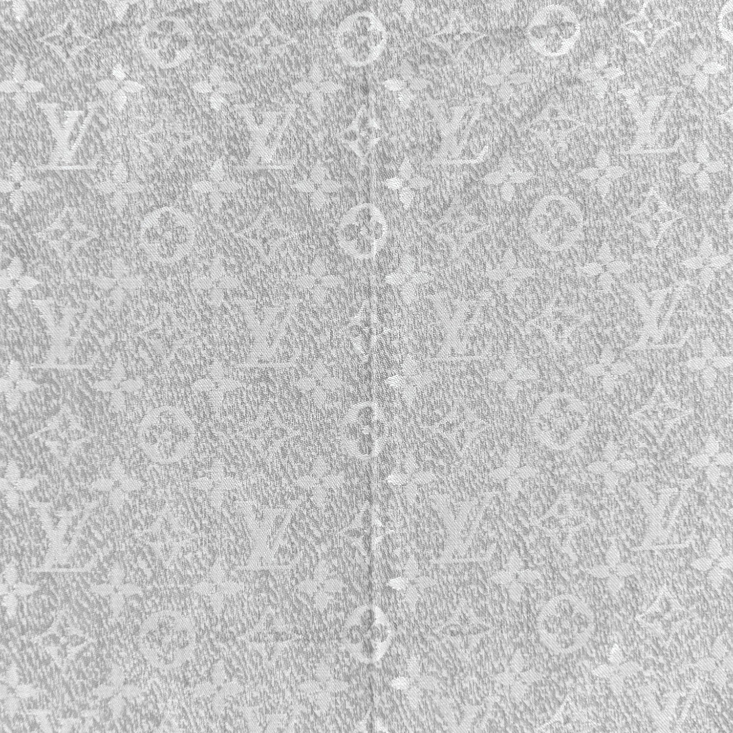 Silk Wool Monogram Infra Shawl Blue