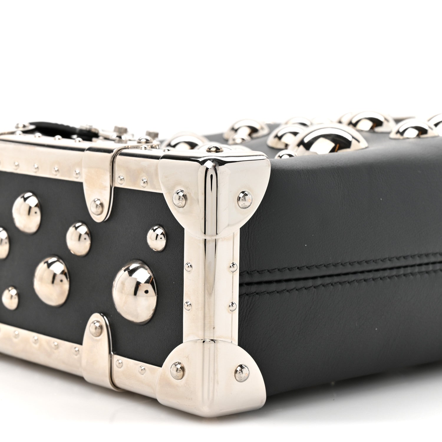 LV X YK Taurillon Brass Metal Dots Side Trunk Black