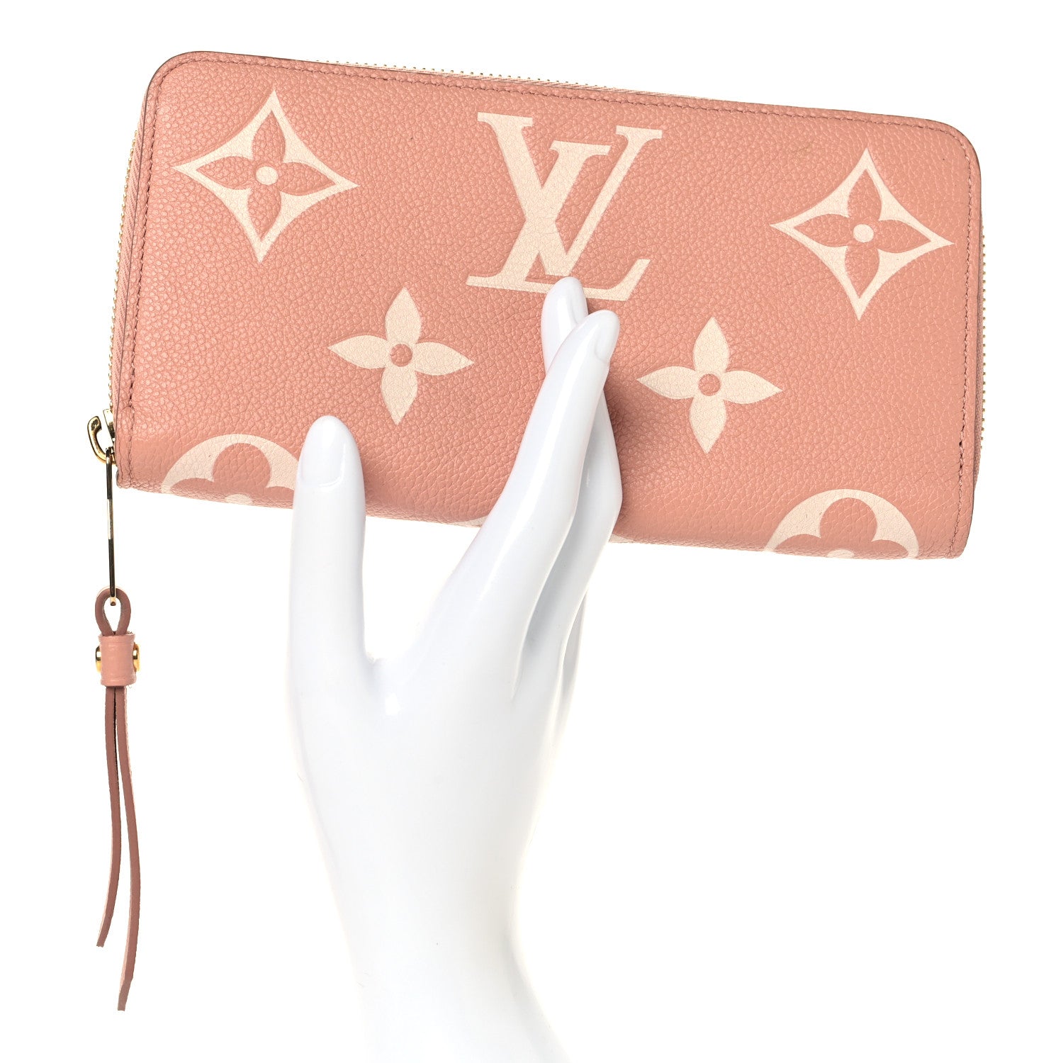 Empreinte Monogram Giant Zippy Wallet Rose Trianon Creme