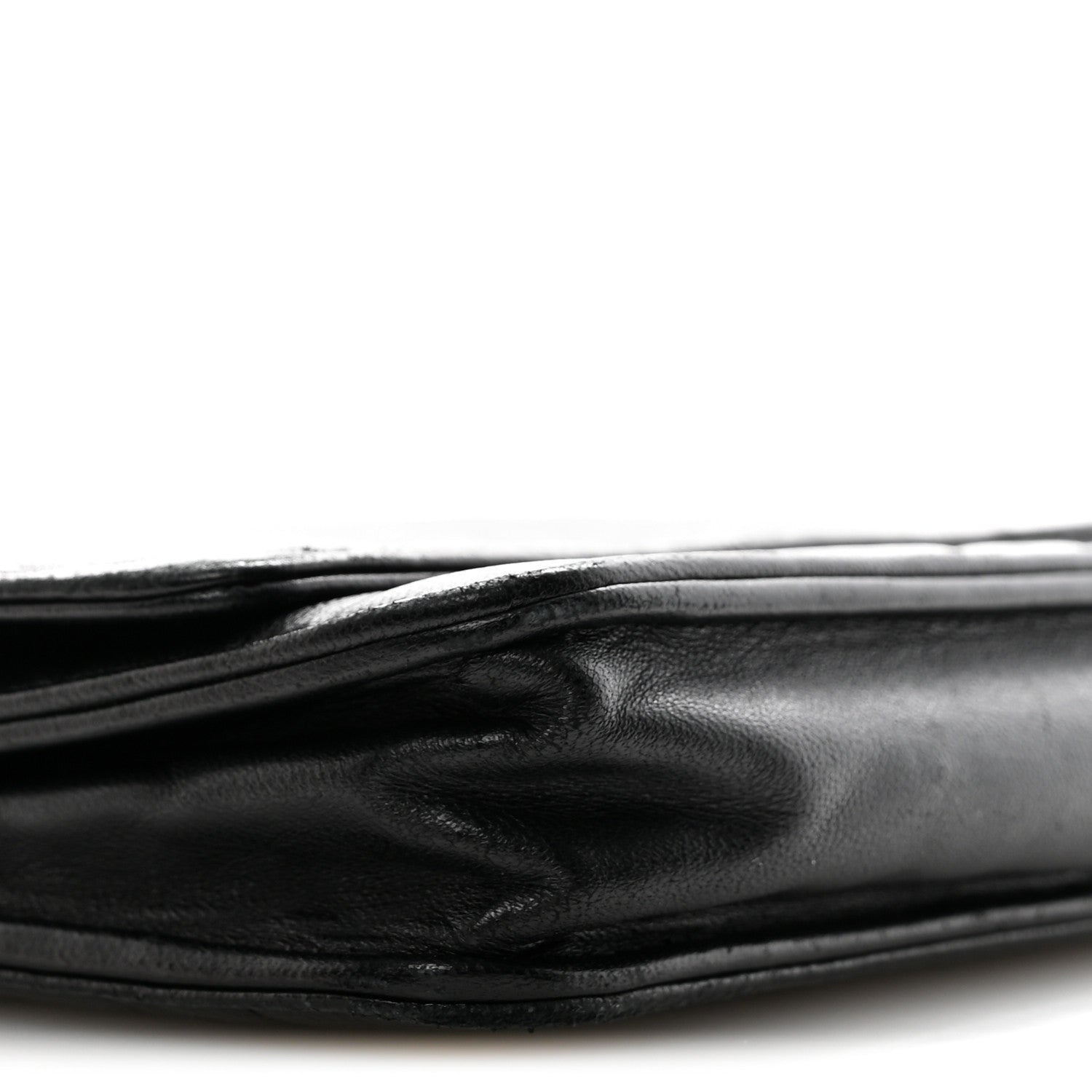 Lambskin Camellia Embossed Wallet On Chain WOC Black