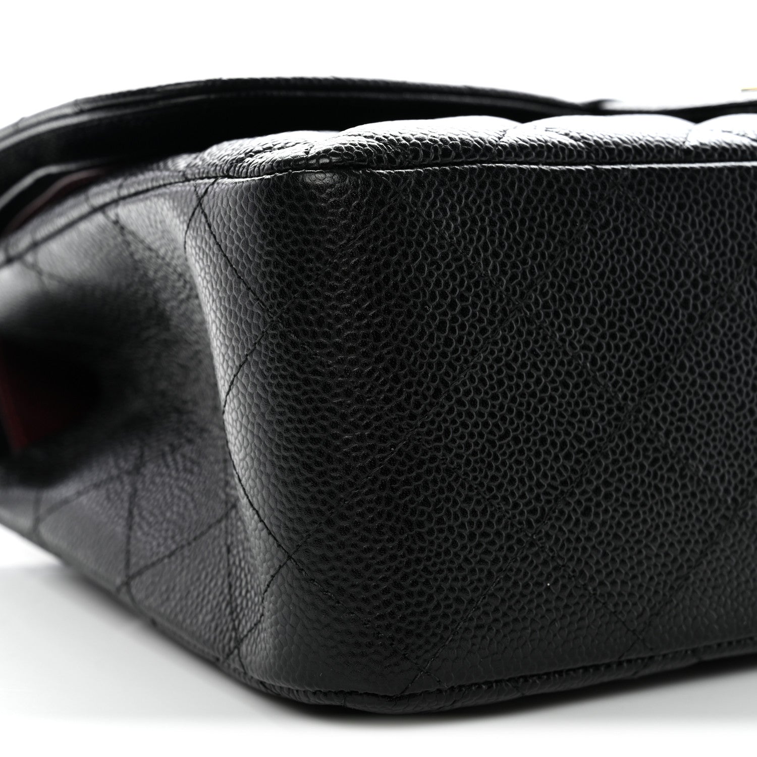 Caviar Quilted Jumbo Double Flap Black