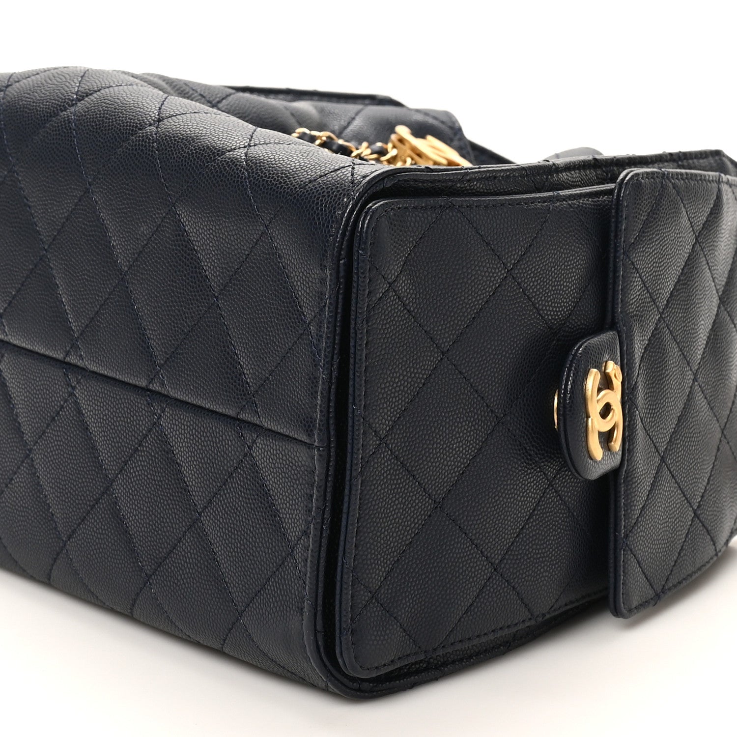 Caviar Quilted Small Chanel 25 Handbag Dark Navy
