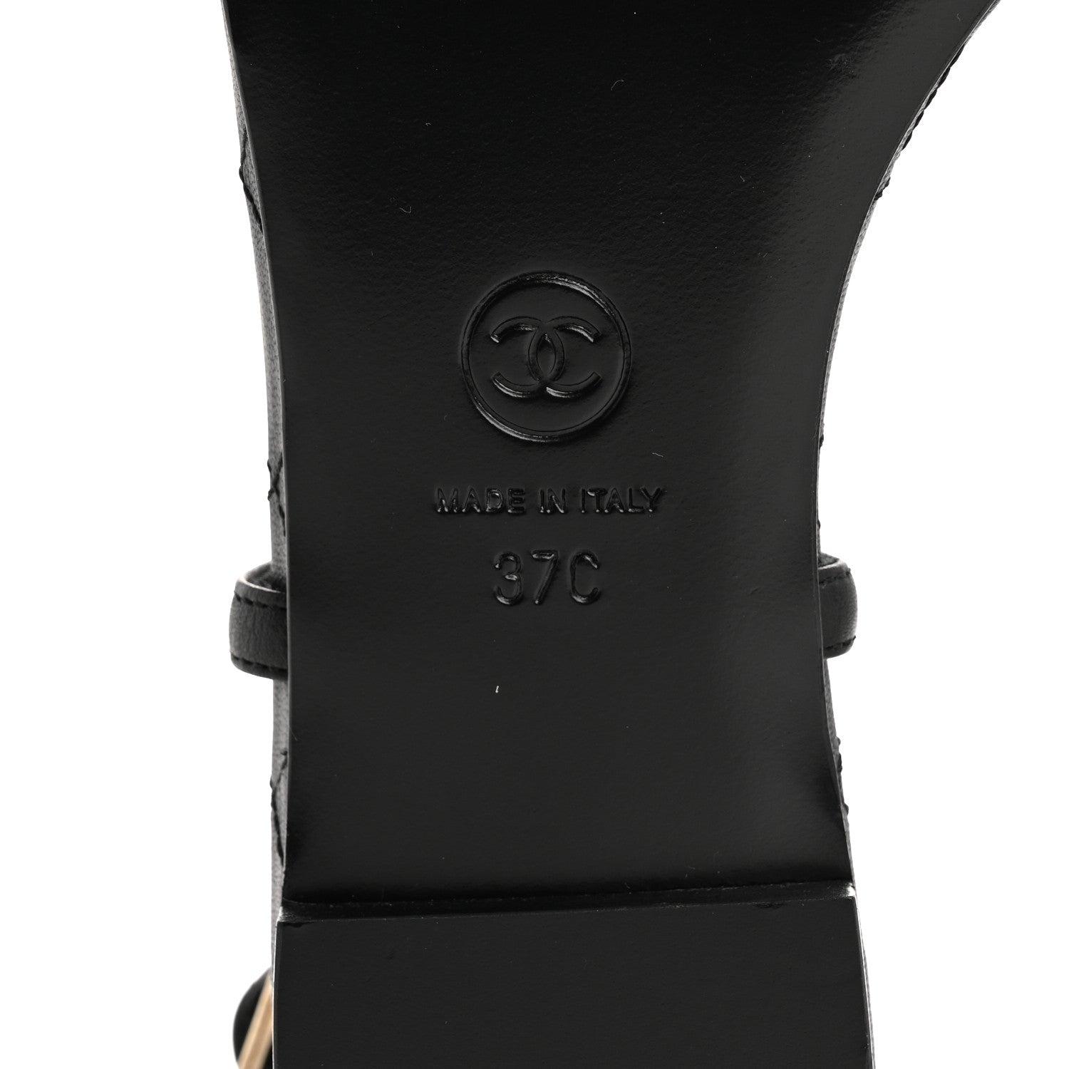 Calfskin Paris Dallas Quilted Star CC Thong Sandals 37 Black