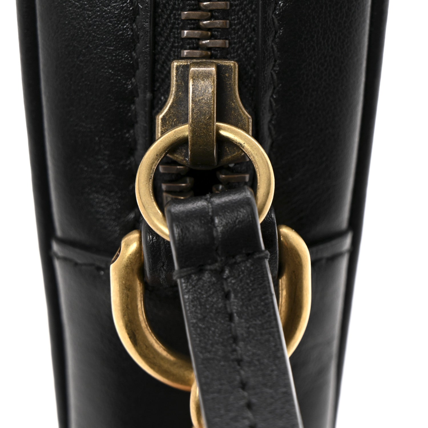Calfskin Matelasse Mini GG Marmont Crossbody Bag Black