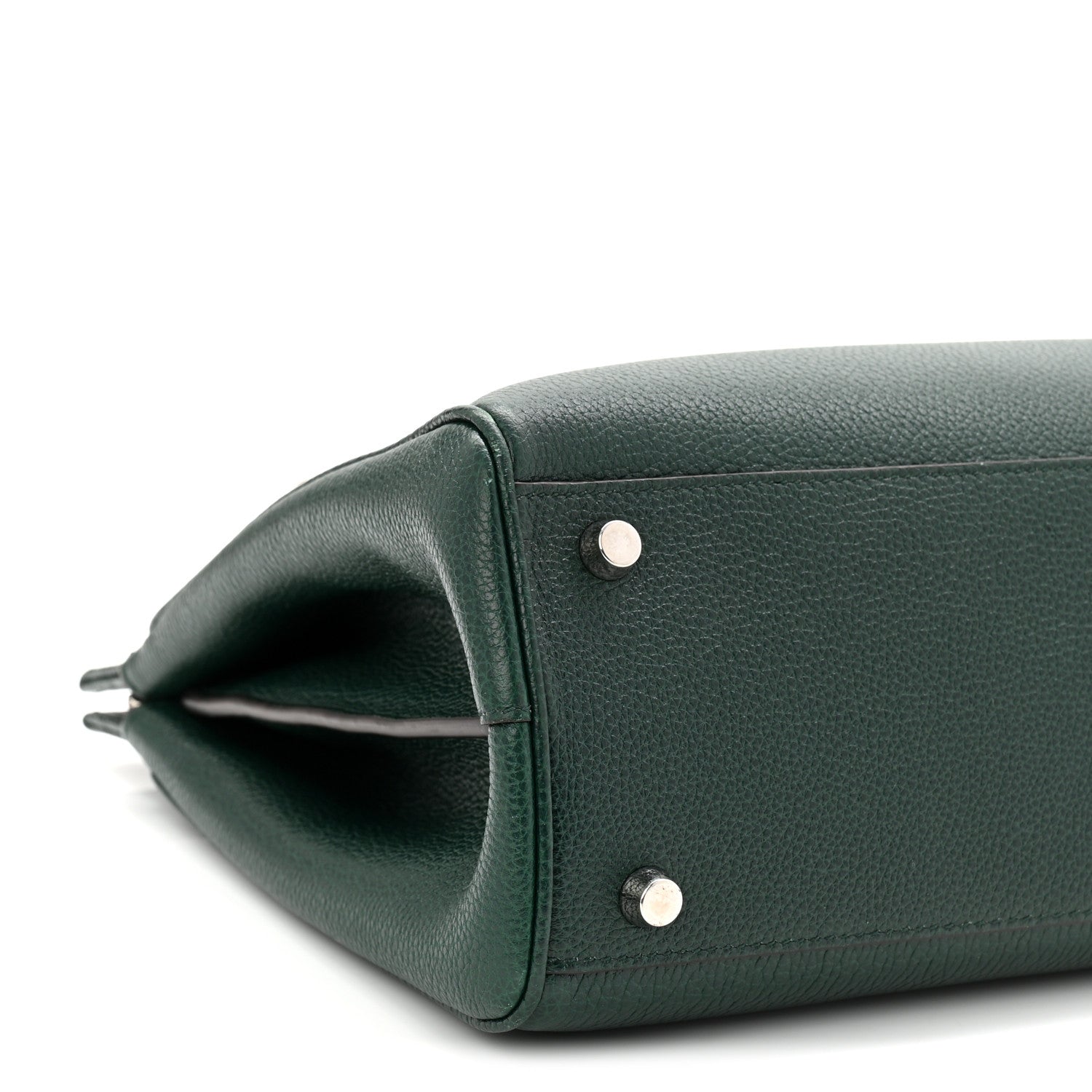 Grainy Calfskin Small Zumi Top Handle Bag Vintage Green