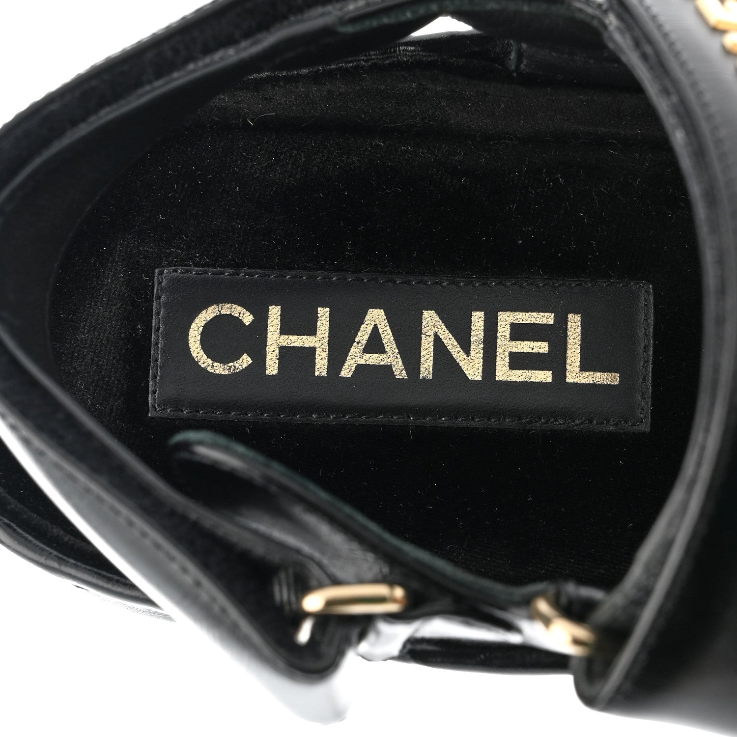 Shiny Calfskin Logo Platform Sandals 39 Black