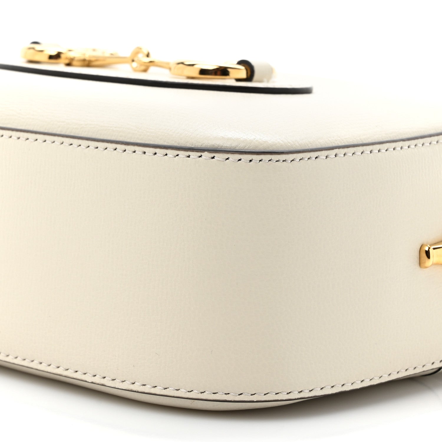 Azalea Calfskin Mini Horsebit 1955 Camera Shoulder Bag Mystic White