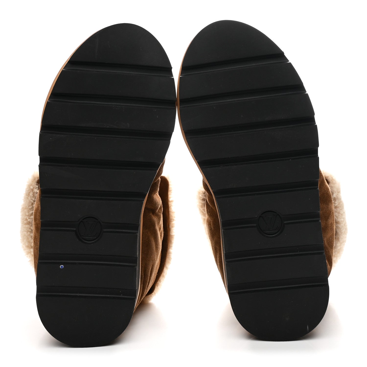 Suede Shearling Quilted Flat Ankle Boot 41 Beige