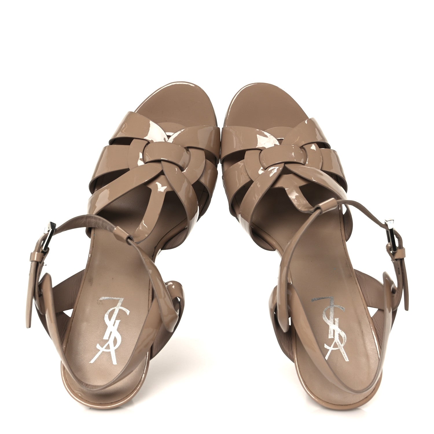 Vitello Vernice Tribute 105 Platform Sandals 39.5 Nude