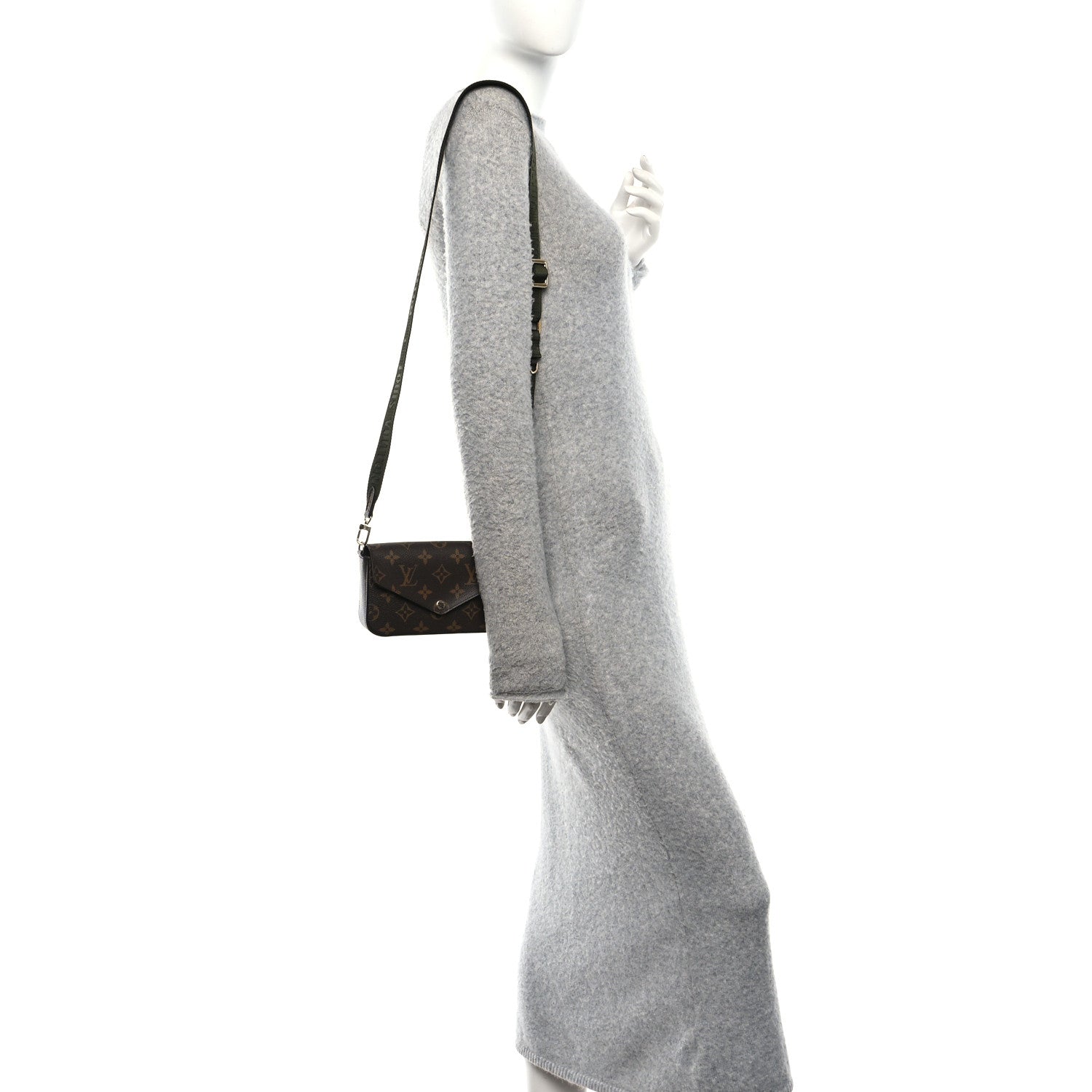 Monogram Felicie Strap & Go Kaki