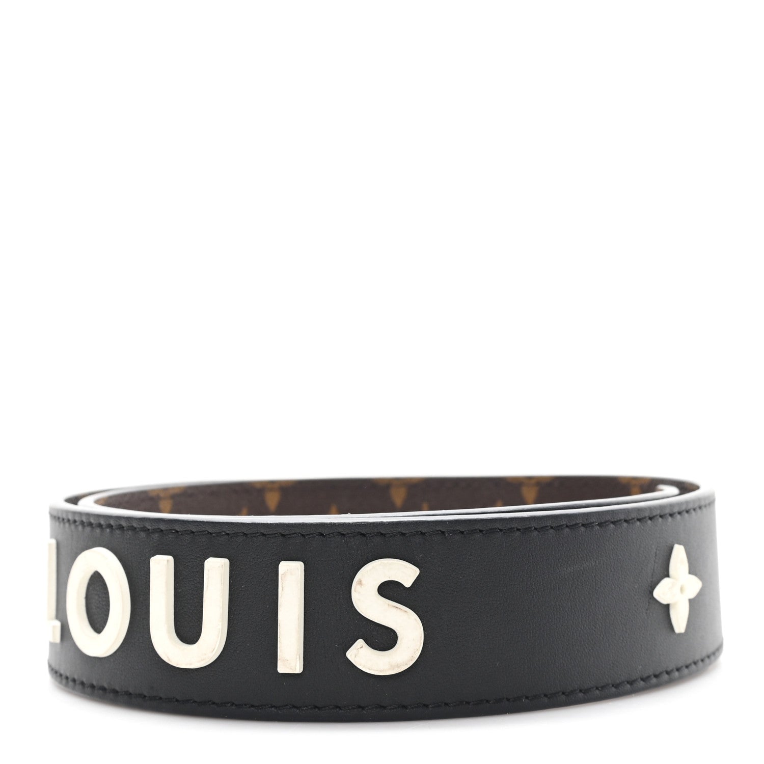 Monogram Letter Bandouliere Shoulder Strap Black