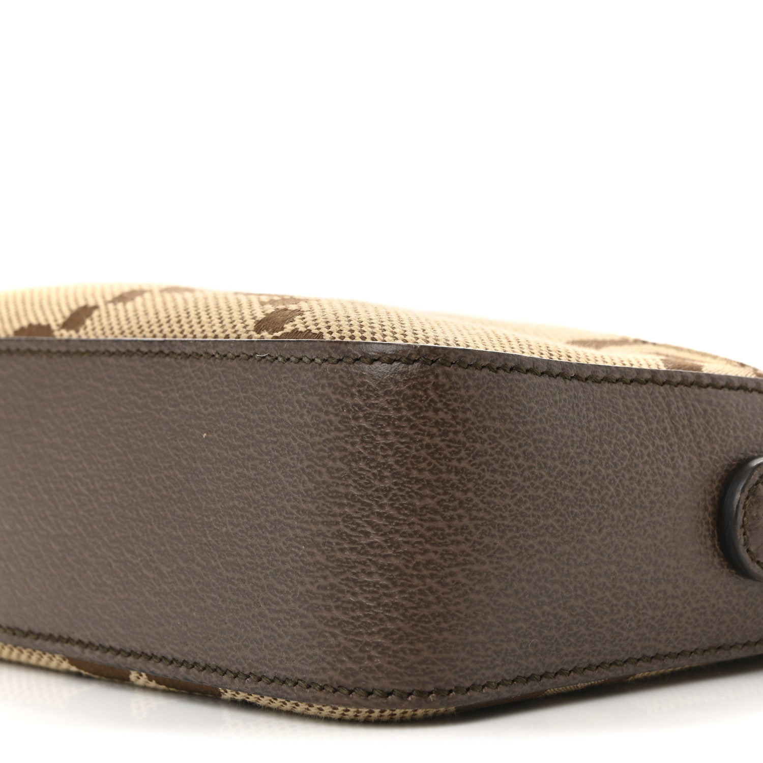 Monogram Jumbo GG Textured Dollar Calfskin Web Messenger Shoulder Bag Camel Ebony New Acero