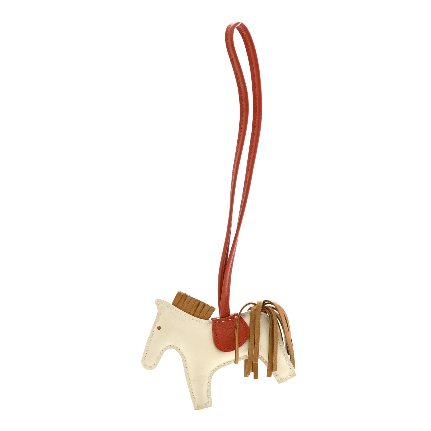 Milo Lambskin Grigri Rodeo Horse Bag Charm PM Craie Sesame Cornaline